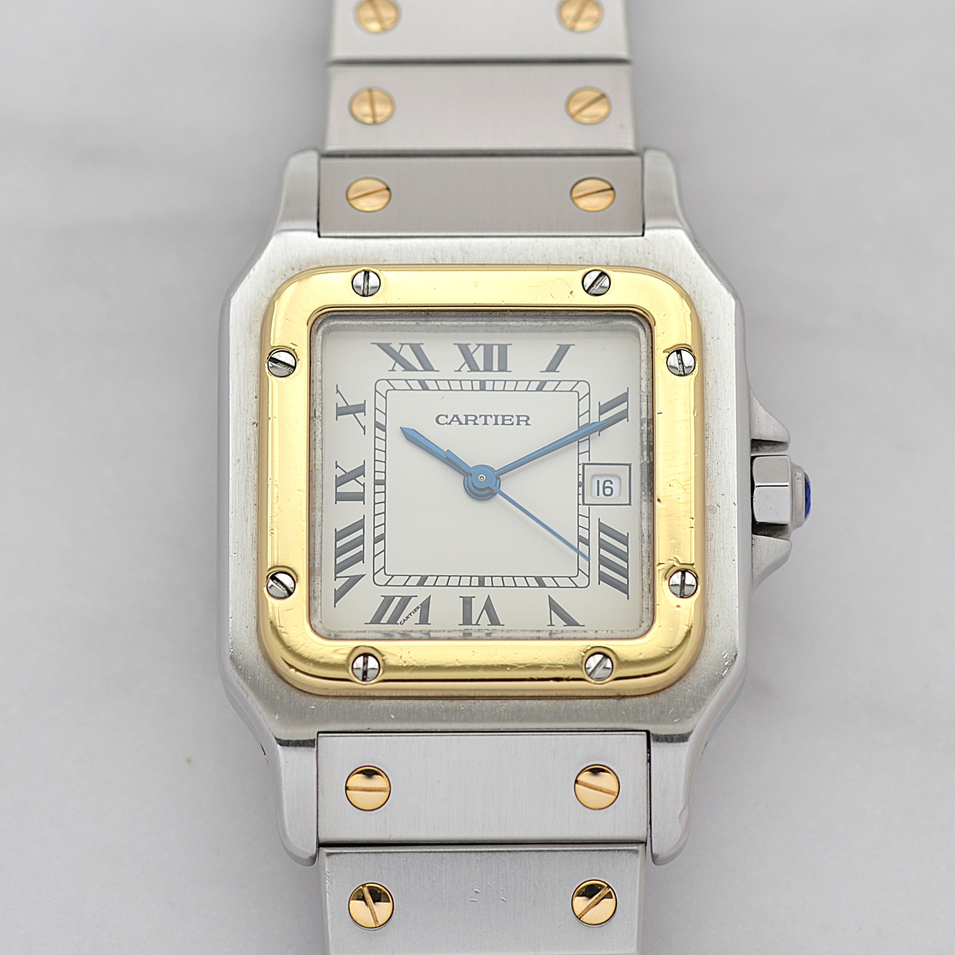 【Cartier】カルティエ サントスガルベLM 18KYG×SS 観音開きバックル