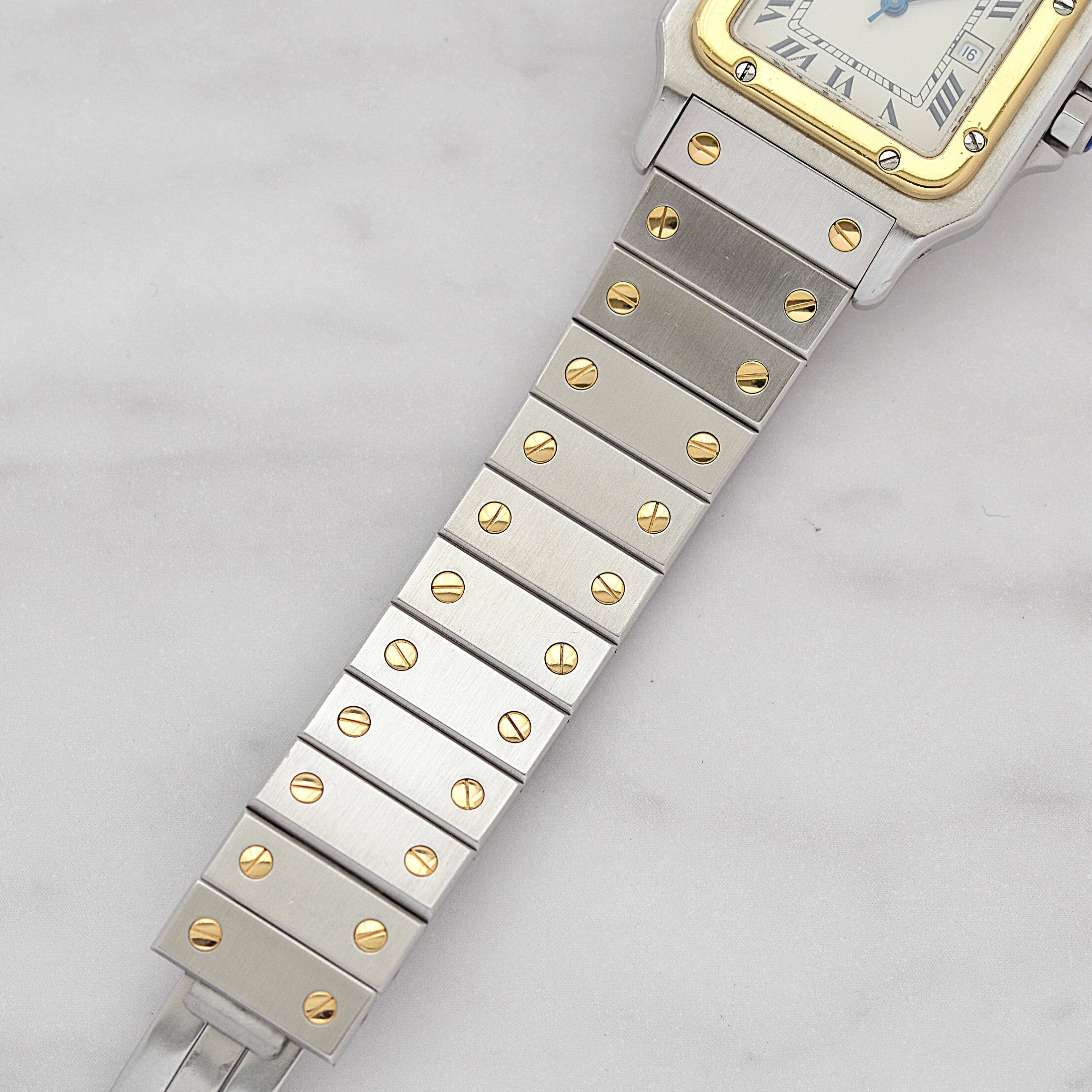 【Cartier】カルティエ サントスガルベLM 18KYG×SS 観音開きバックル