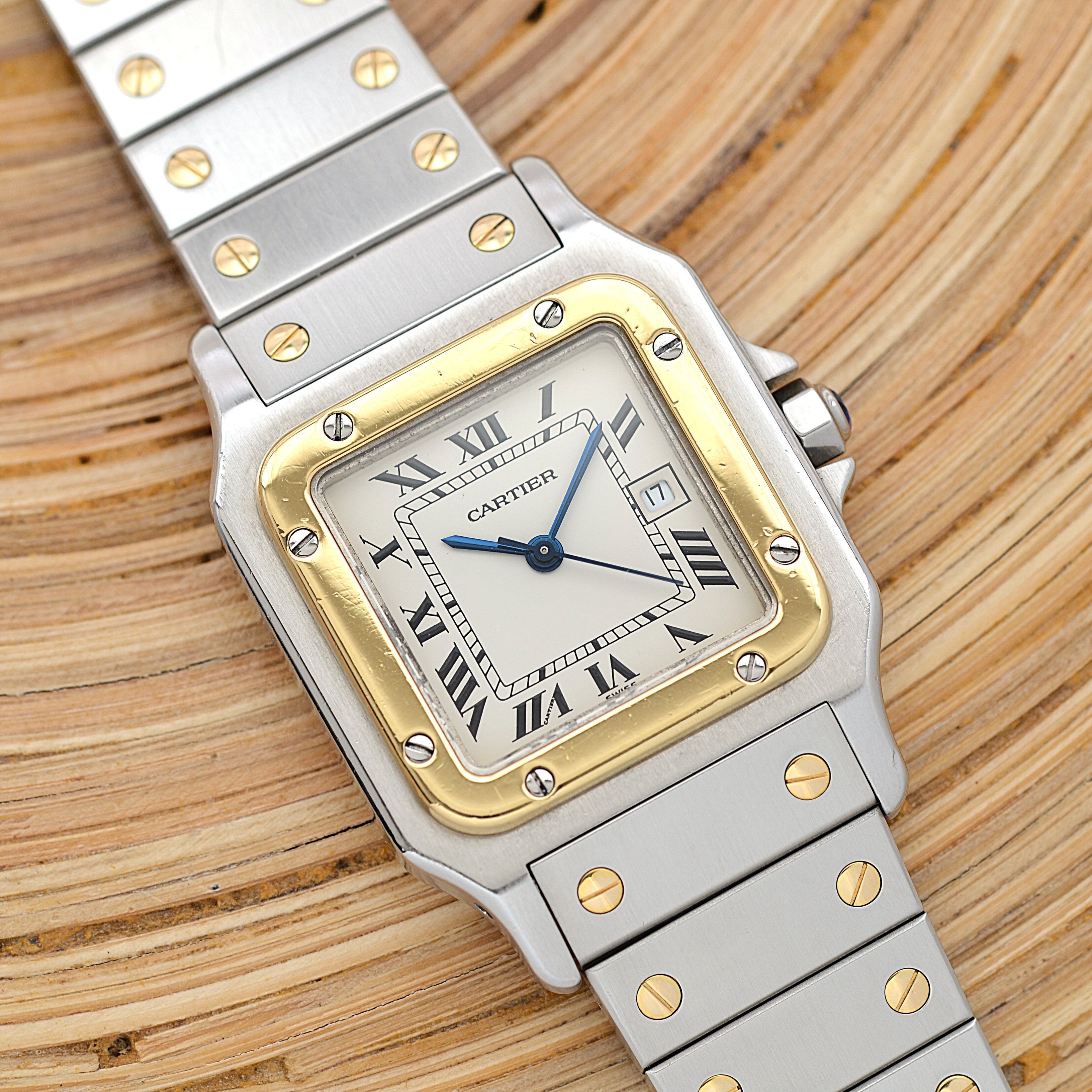 【Cartier】カルティエ サントスガルベLM 18KYG×SS 観音開きバックル