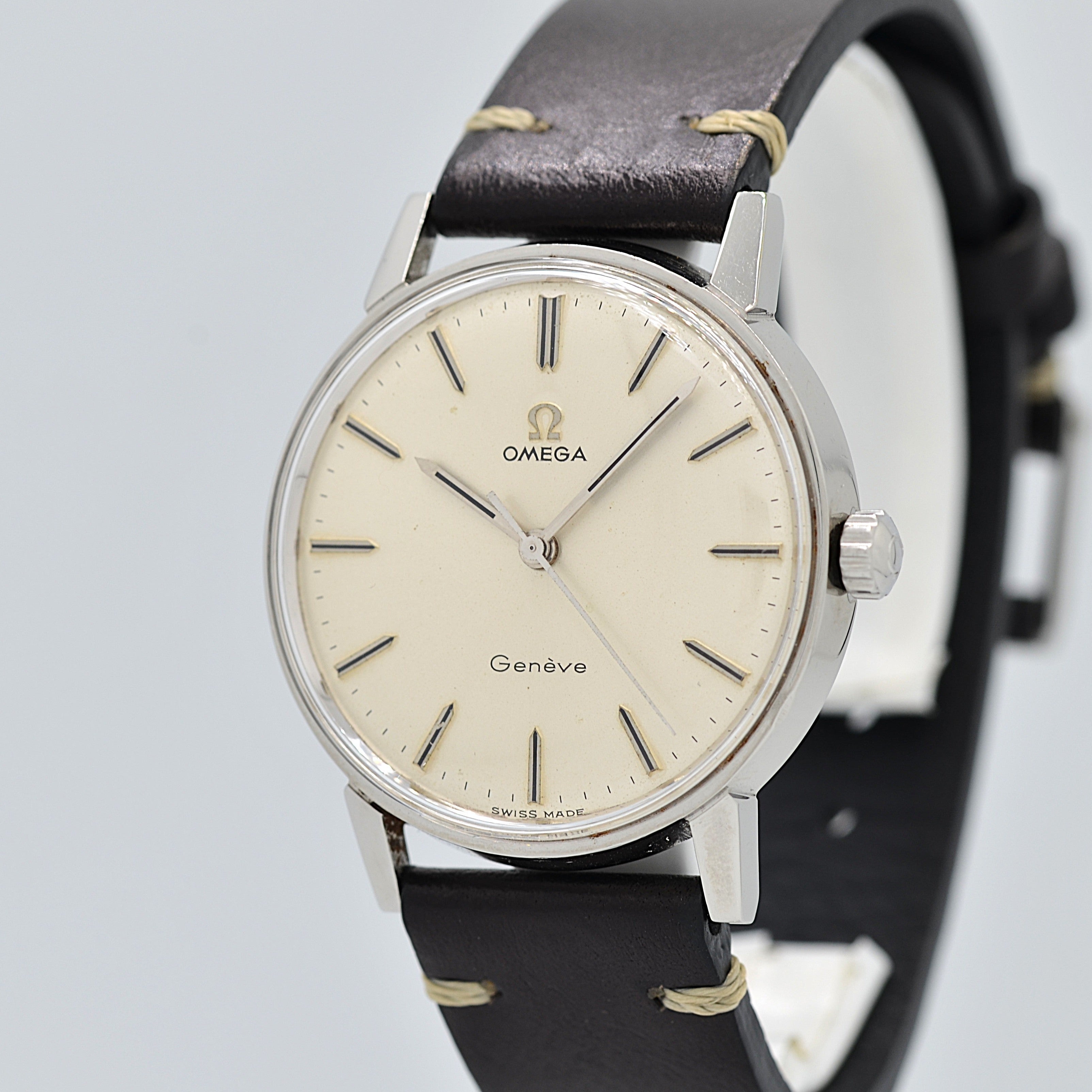 [Omega] 歐米茄日內瓦 SS 圓形銀帶正品扣