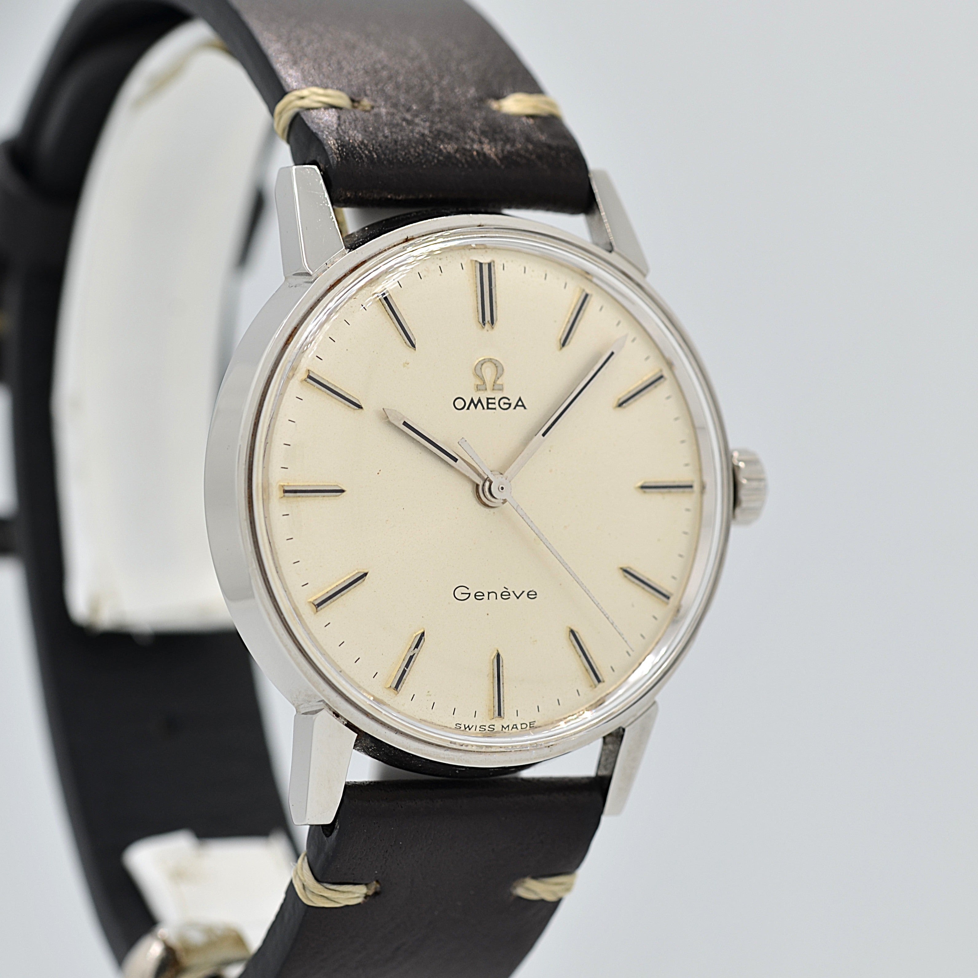 [Omega] 歐米茄日內瓦 SS 圓形銀帶正品扣