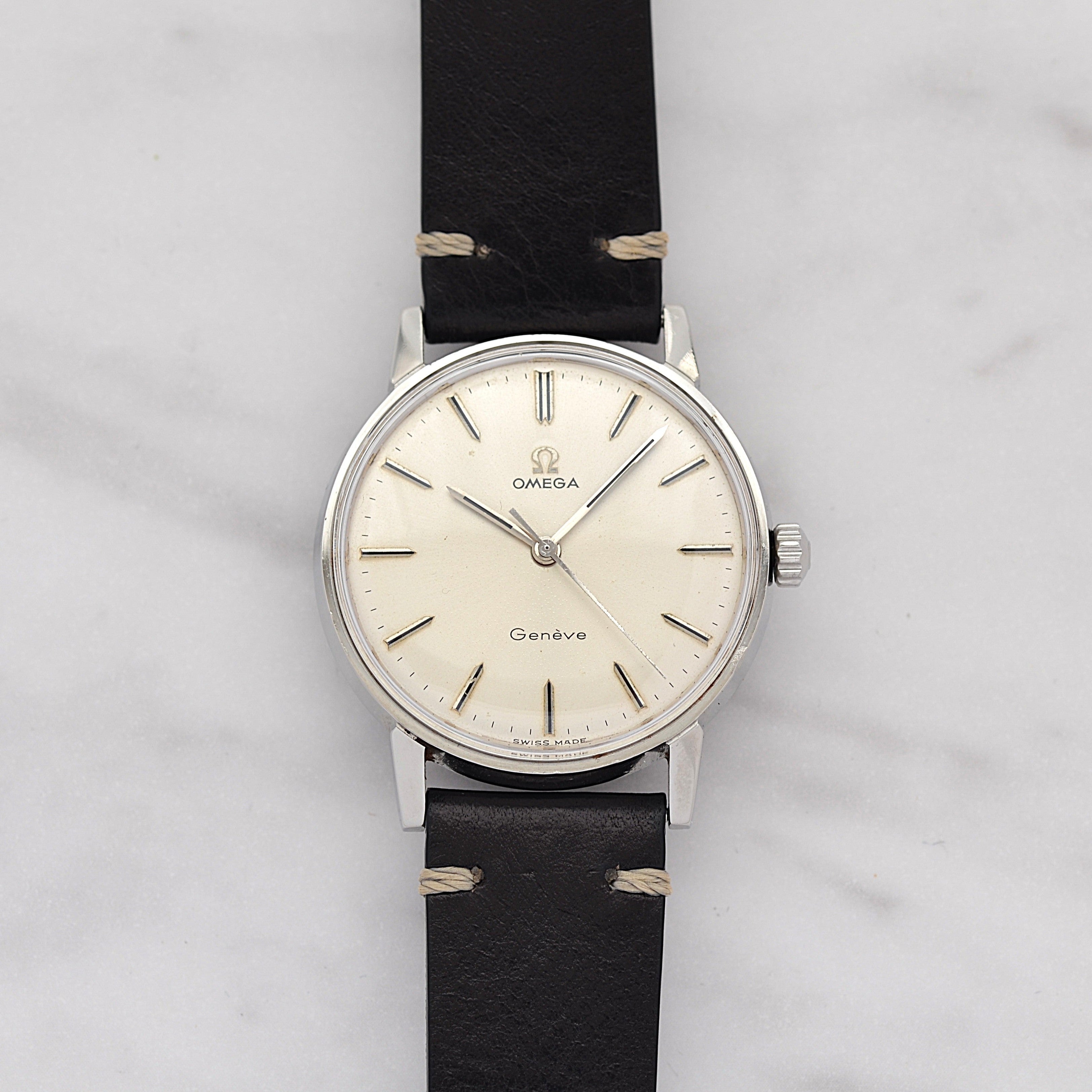 [Omega] 歐米茄日內瓦 SS 圓形銀帶正品扣