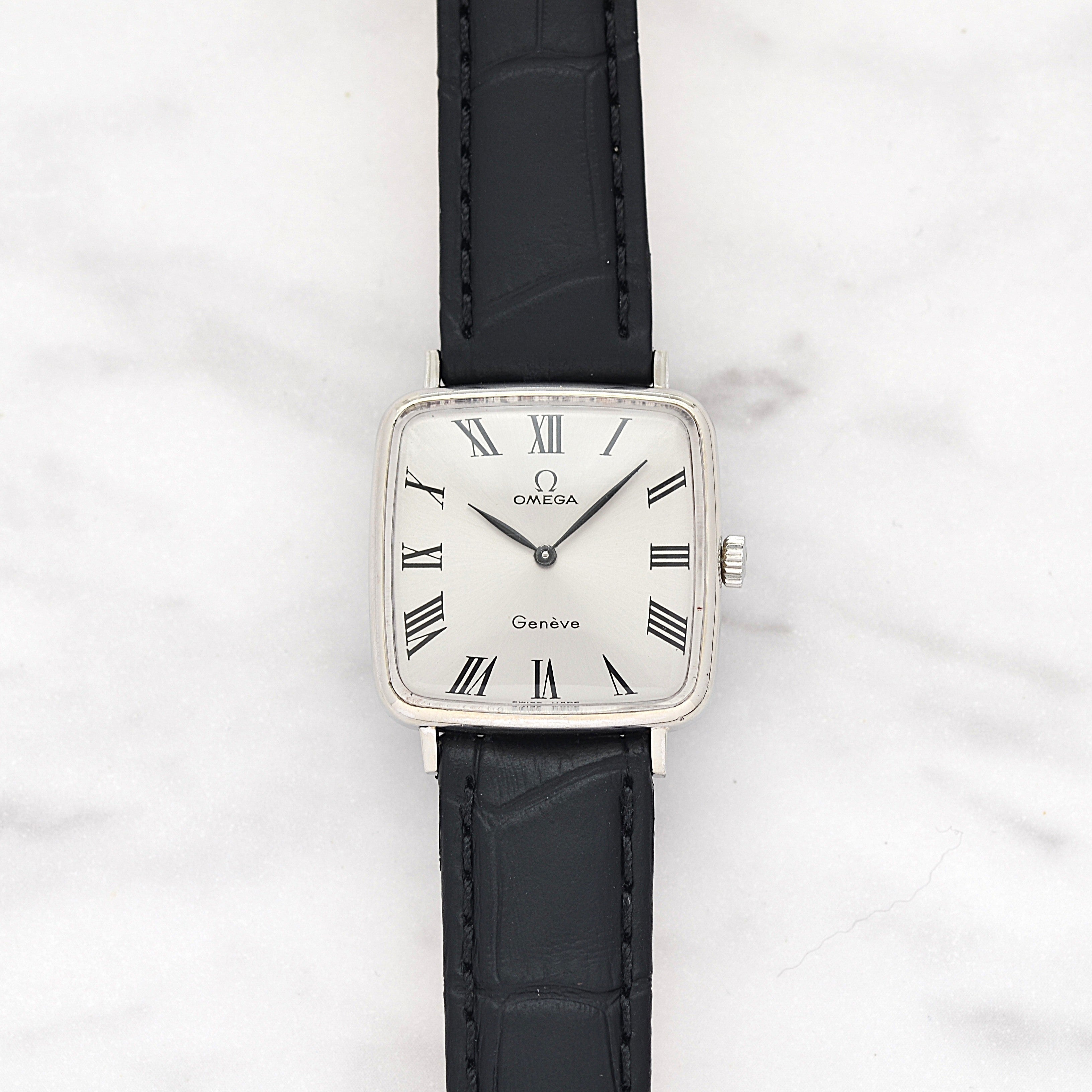 [Omega] 歐米茄日內瓦 WGP 方形銀色男士尺寸附正品扣