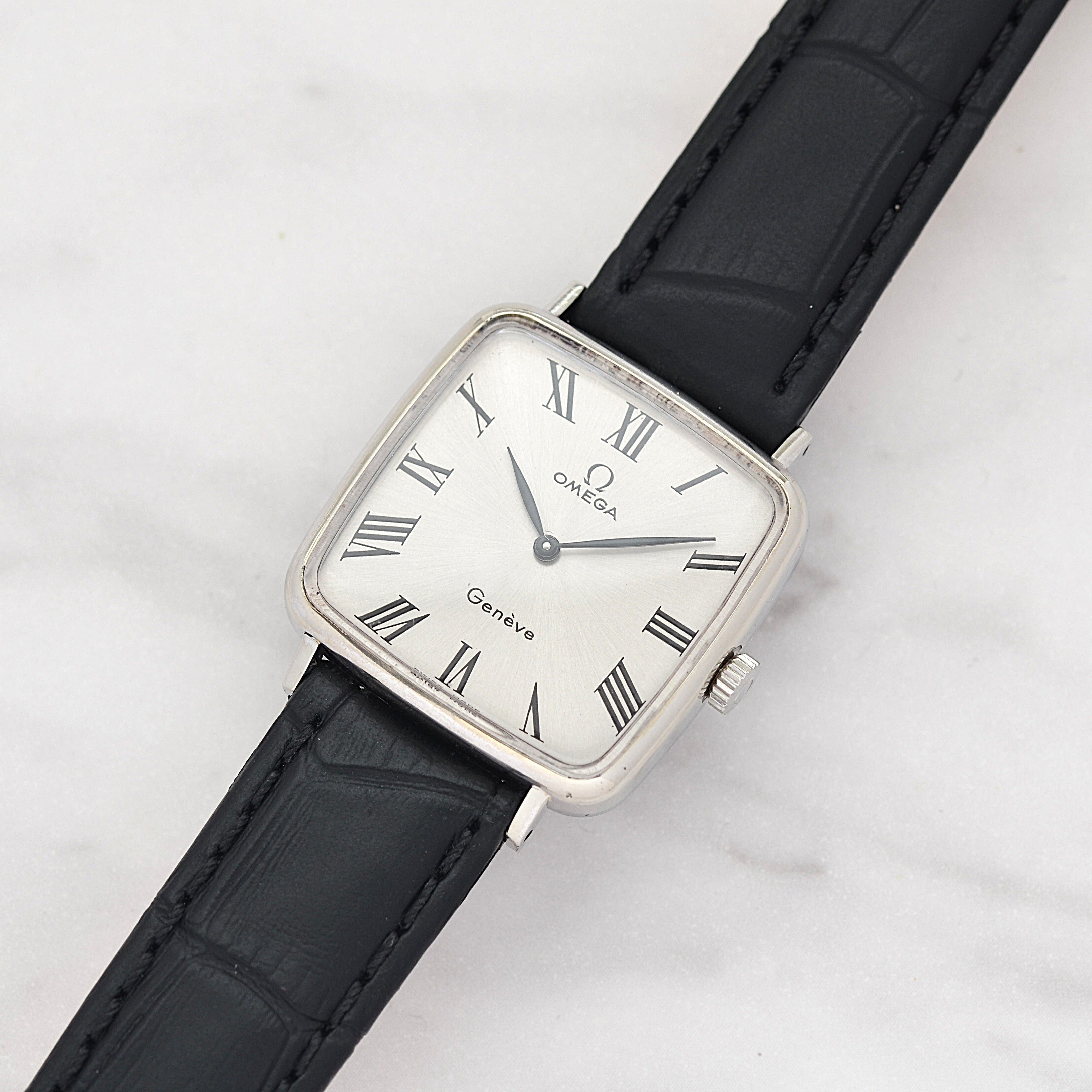 [Omega] 歐米茄日內瓦 WGP 方形銀色男士尺寸附正品扣