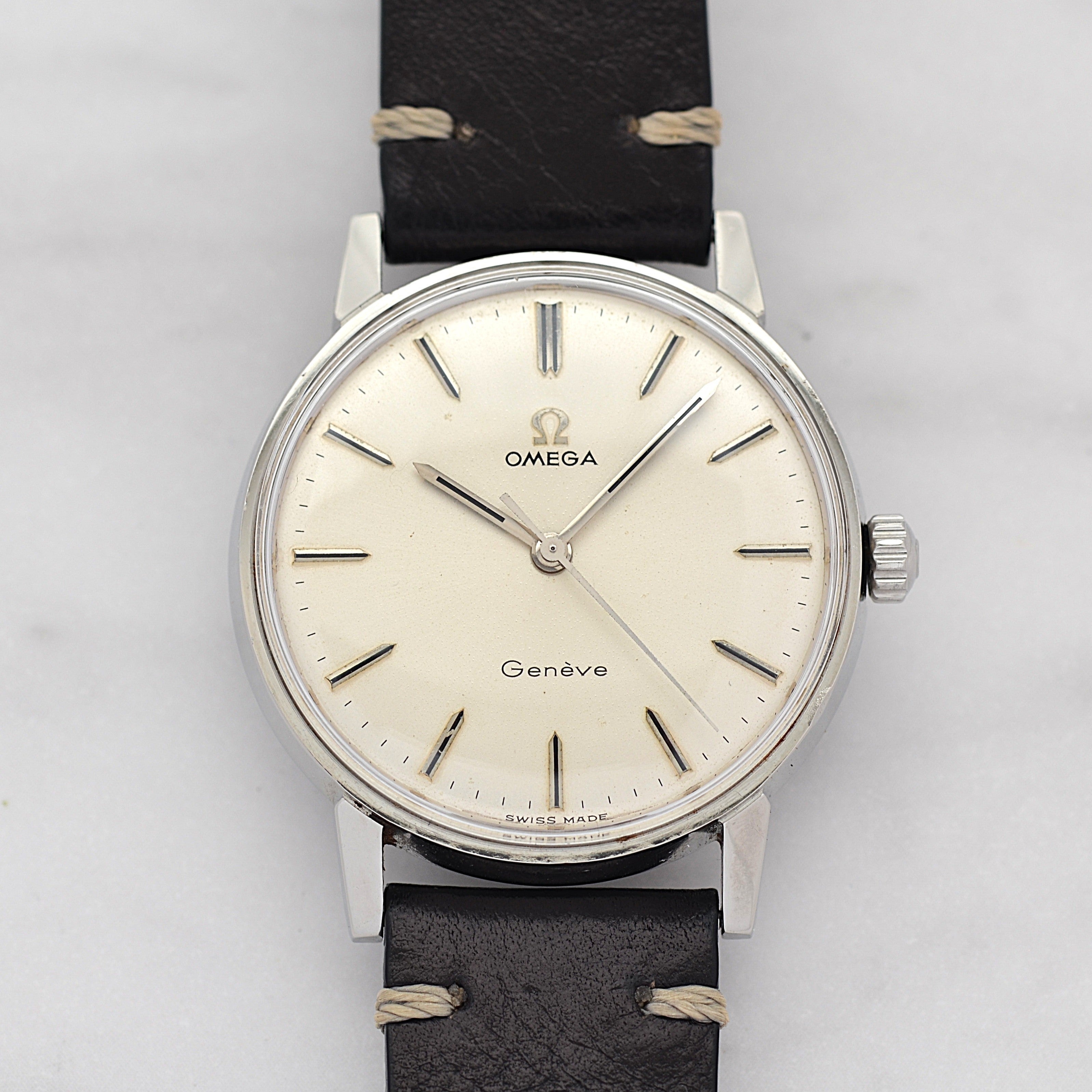 [Omega] 歐米茄日內瓦 SS 圓形銀帶正品扣