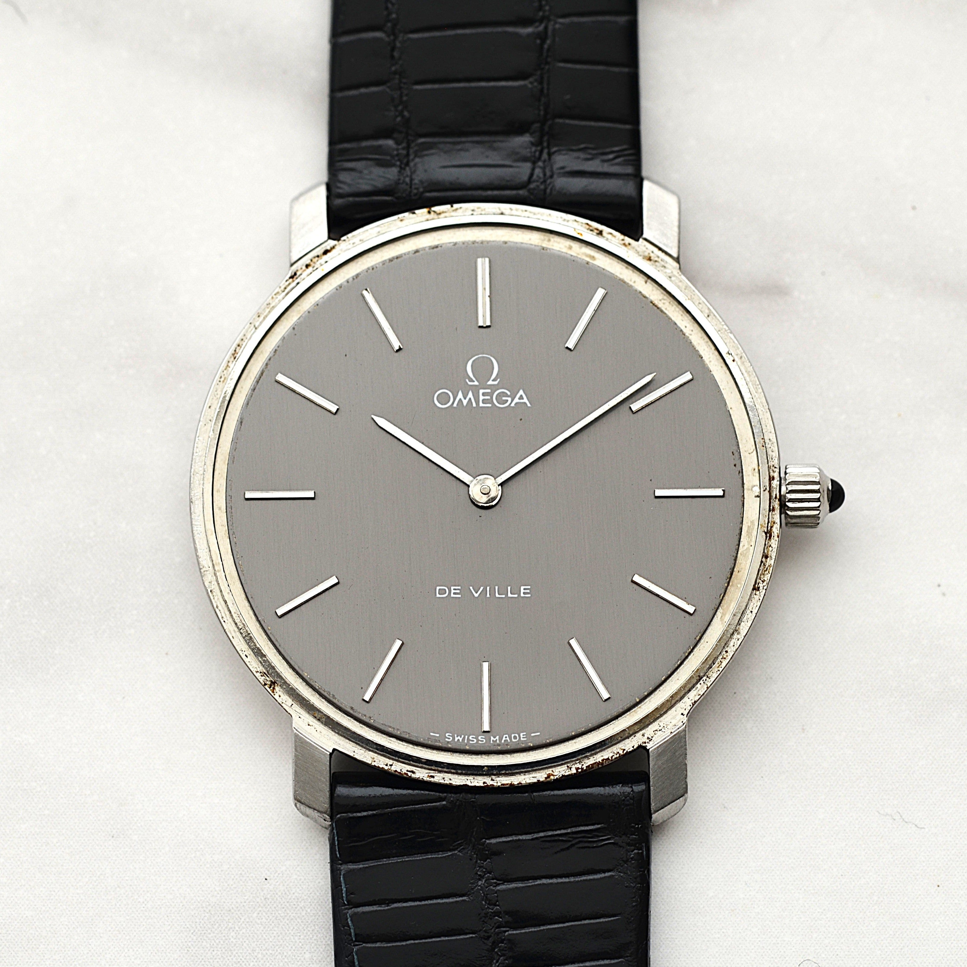 [歐米茄] 歐米茄碟飛系列 SS 圓灰 附正品扣