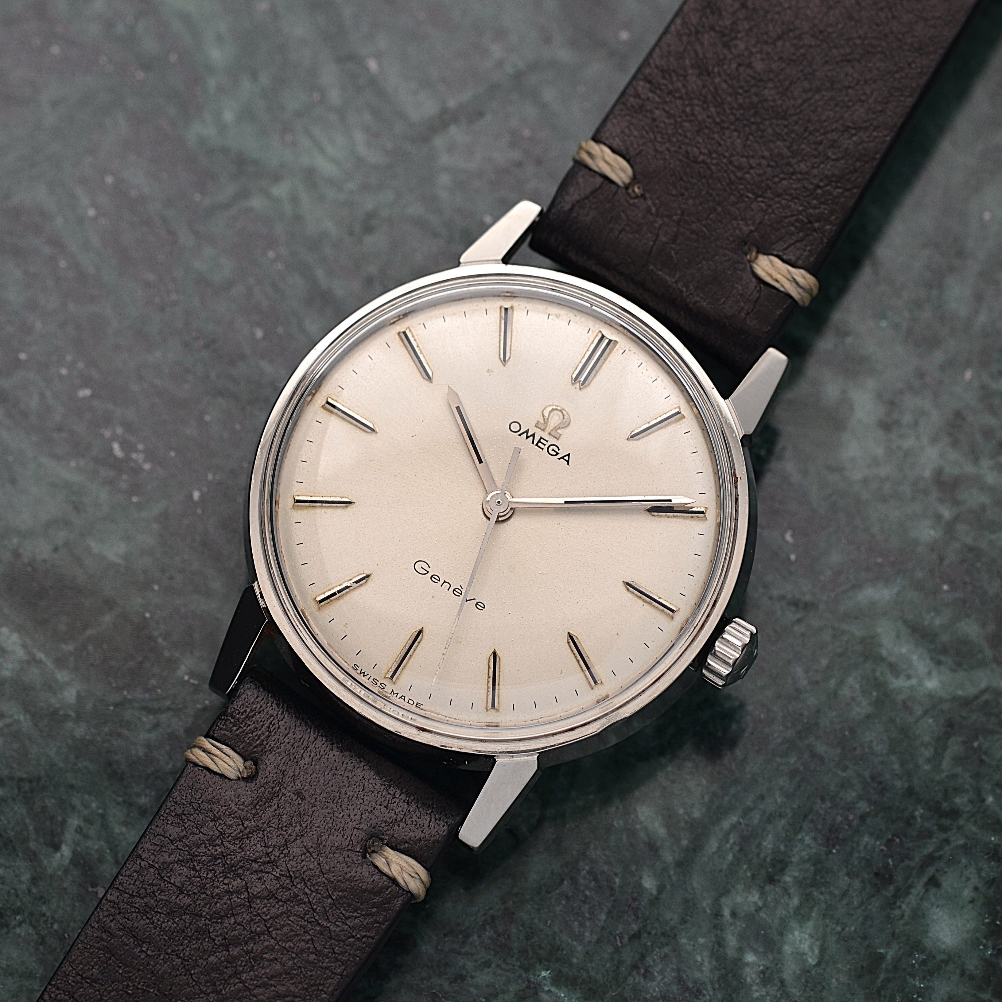 [Omega] 歐米茄日內瓦 SS 圓形銀帶正品扣