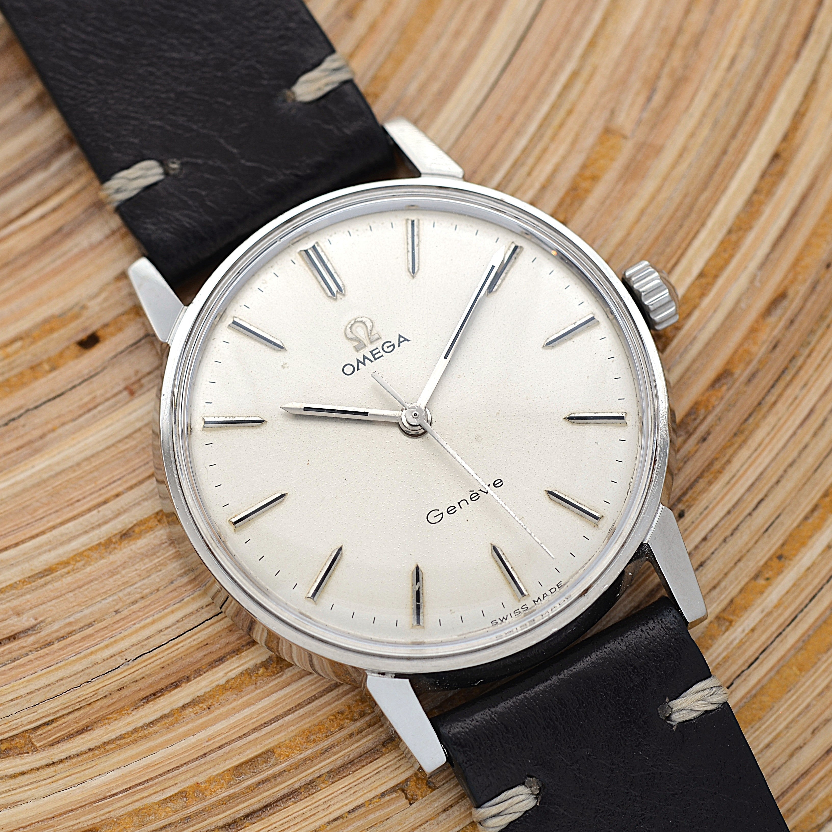 [Omega] 歐米茄日內瓦 SS 圓形銀帶正品扣