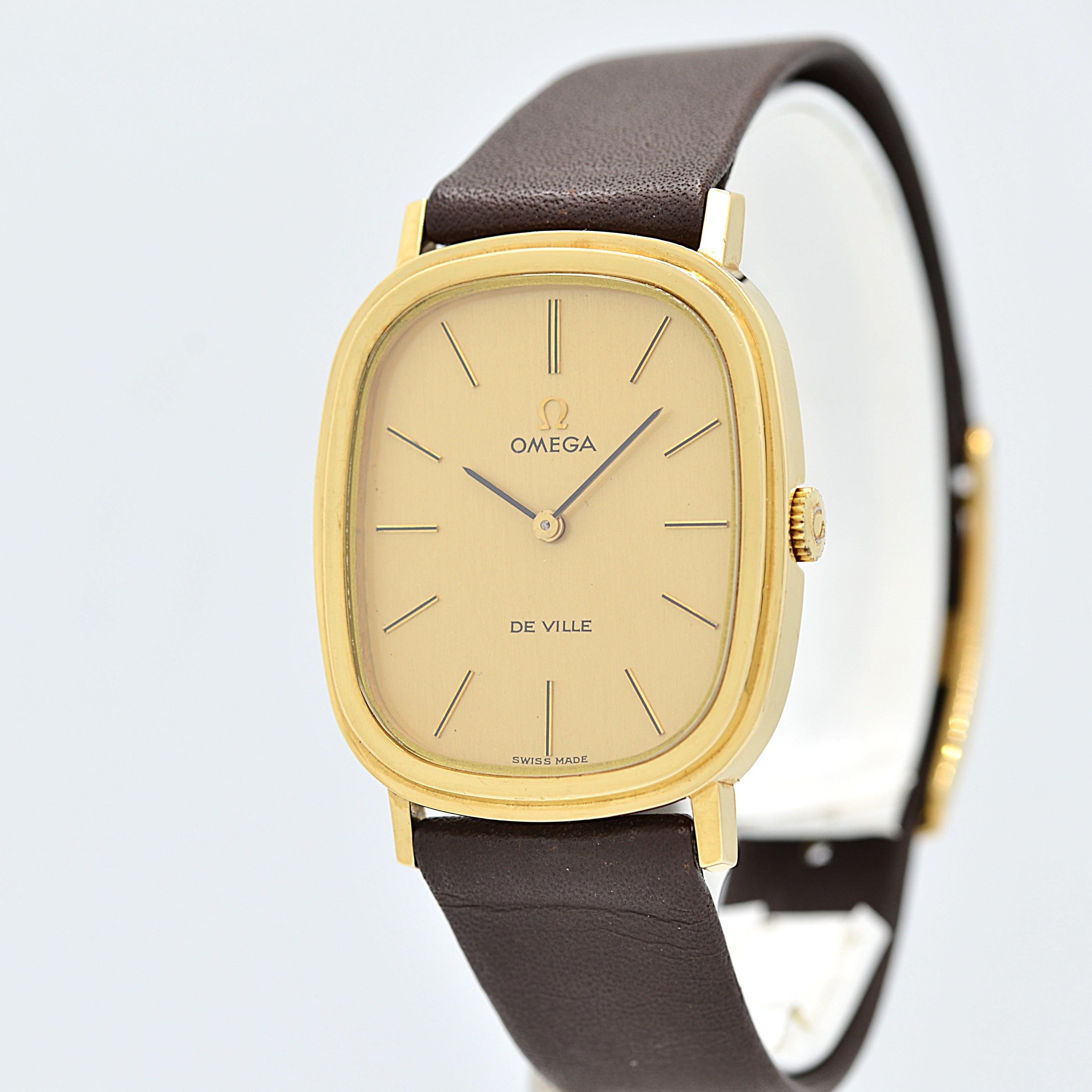 [Omega] 歐米茄碟飛系列GP橢圓形錶殼金色全新庫存