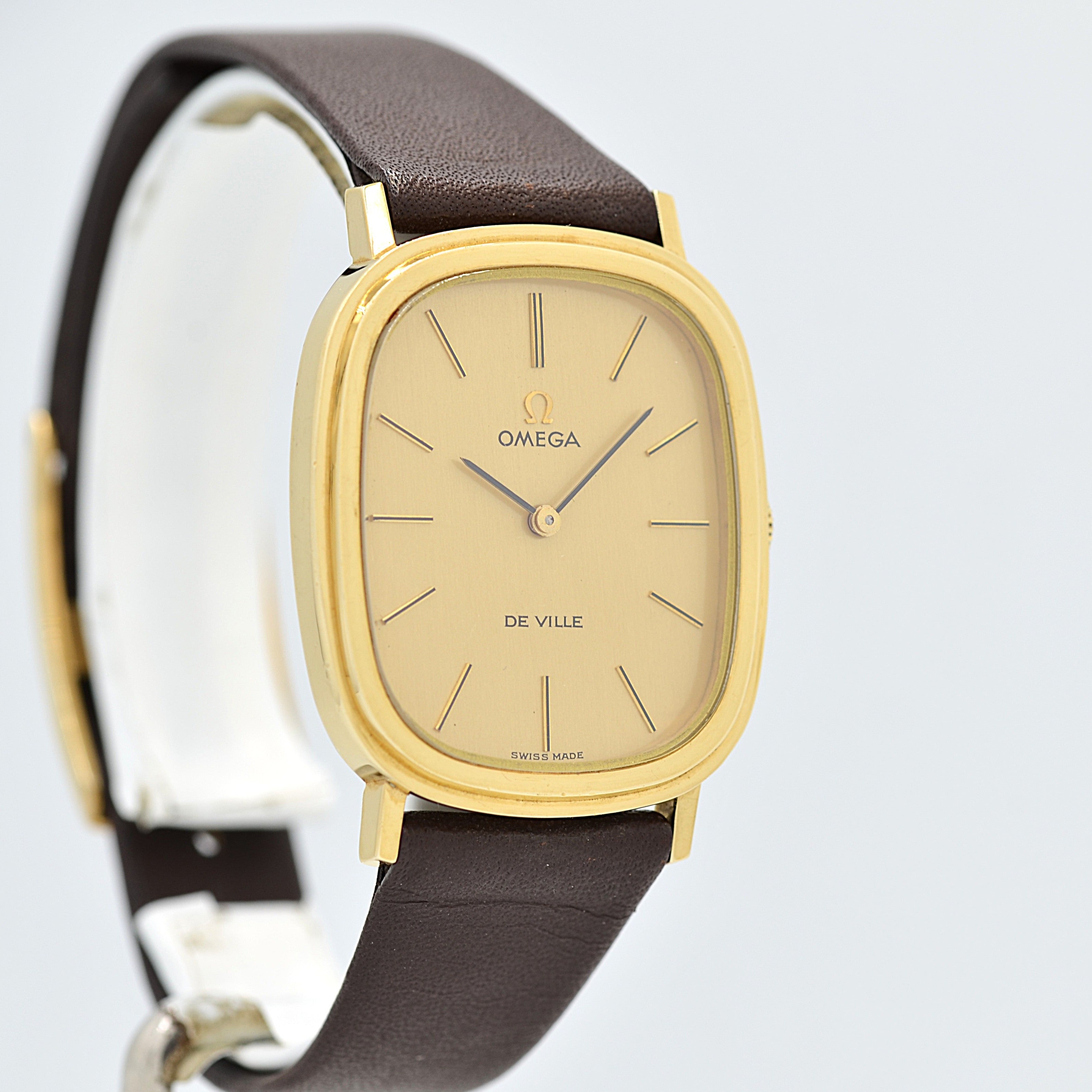 [Omega] 歐米茄碟飛系列GP橢圓形錶殼金色全新庫存