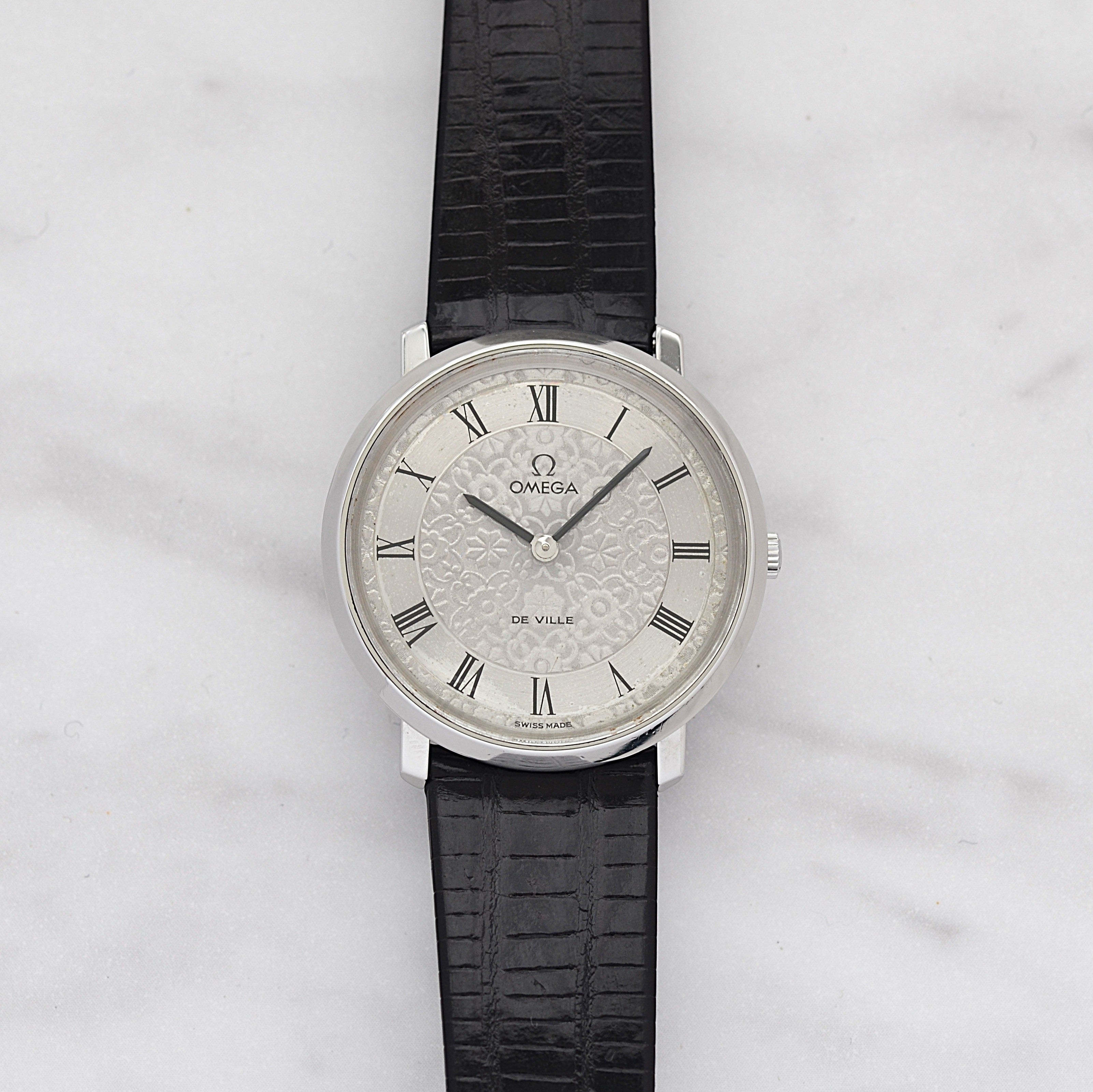 【OMEGA】オメガ デヴィル SS ラウンド フラワーダイヤル 純正尾錠付き