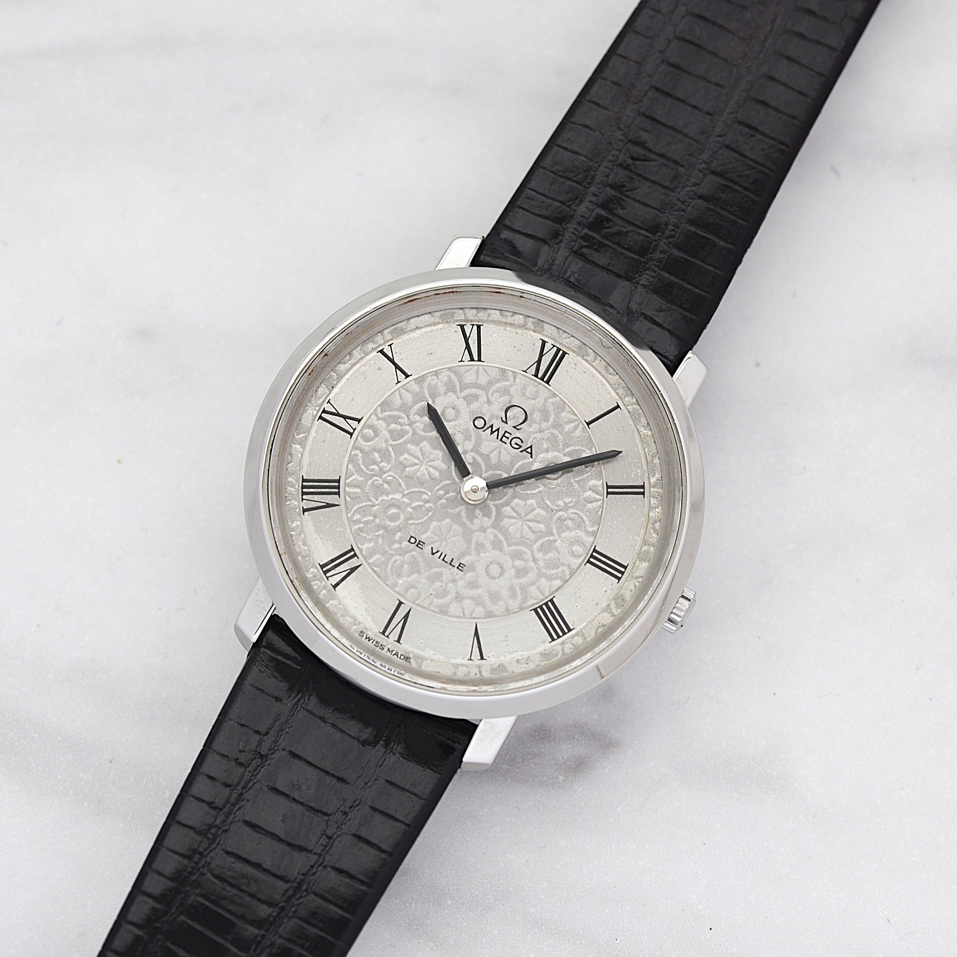 【OMEGA】オメガ デヴィル SS ラウンド フラワーダイヤル 純正尾錠付き