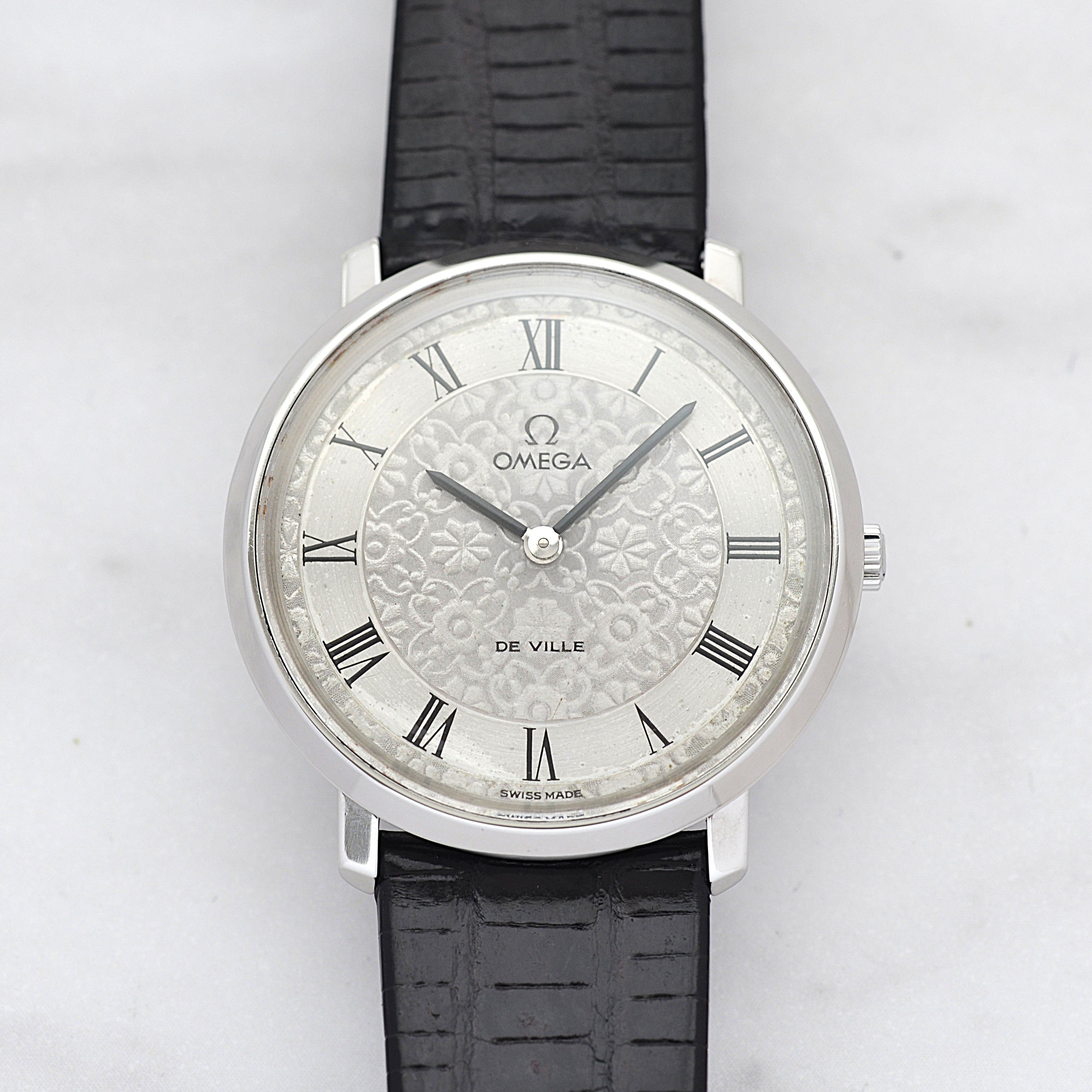 【OMEGA】オメガ デヴィル SS ラウンド フラワーダイヤル 純正尾錠付き