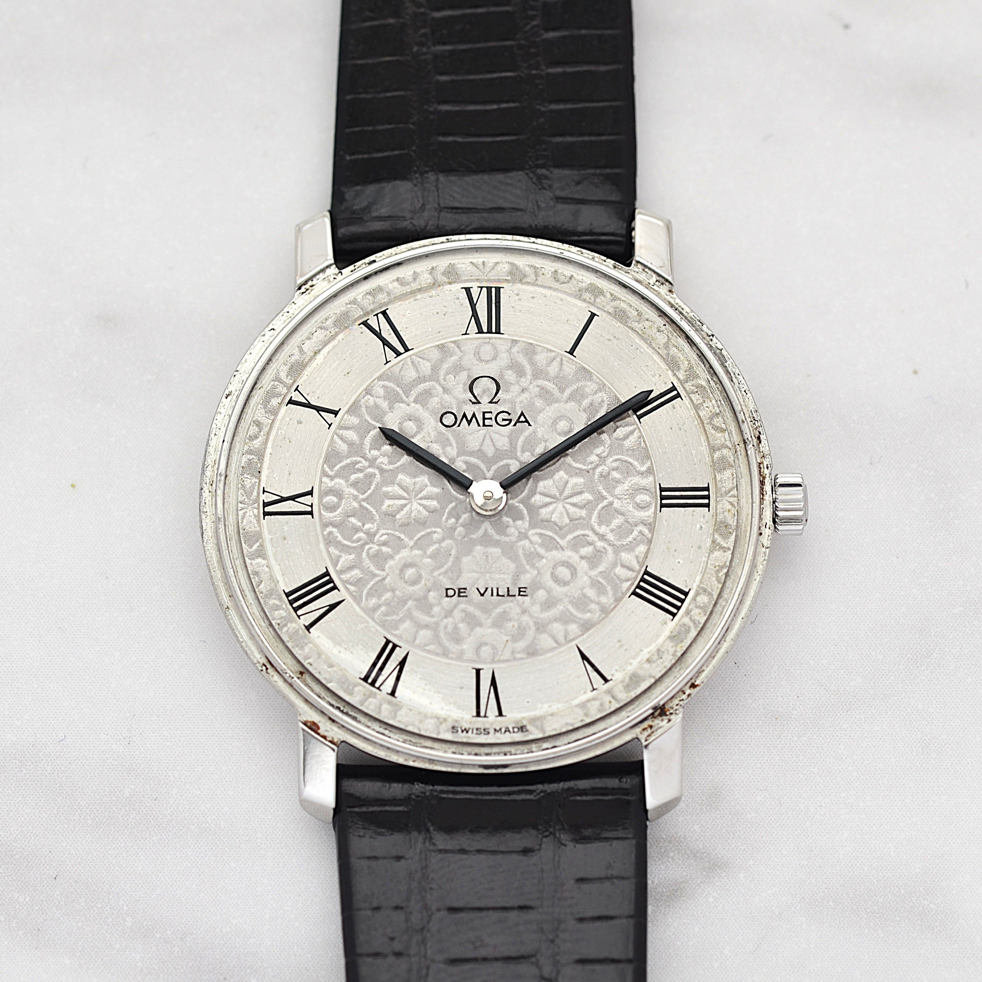 【OMEGA】オメガ デヴィル SS ラウンド フラワーダイヤル 純正尾錠付き