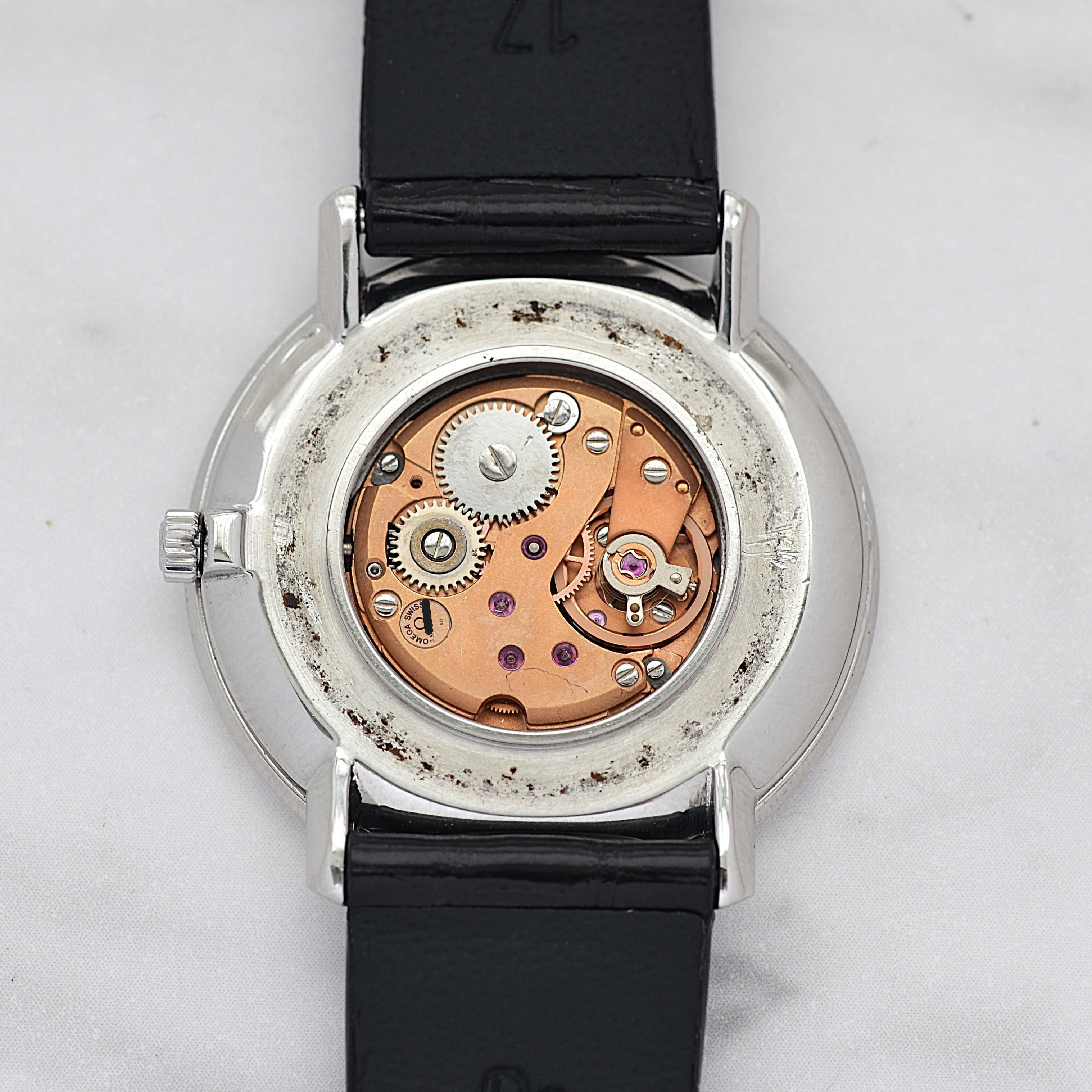 【OMEGA】オメガ デヴィル SS ラウンド フラワーダイヤル 純正尾錠付き