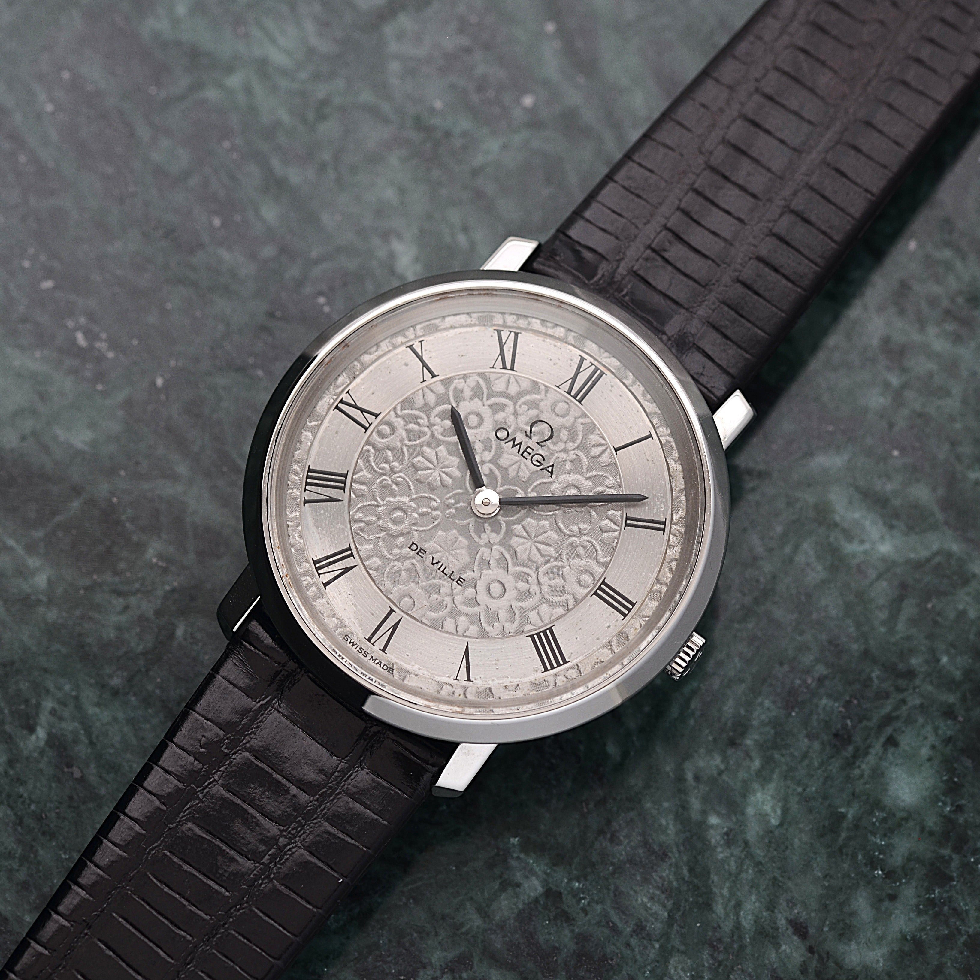 【OMEGA】オメガ デヴィル SS ラウンド フラワーダイヤル 純正尾錠付き