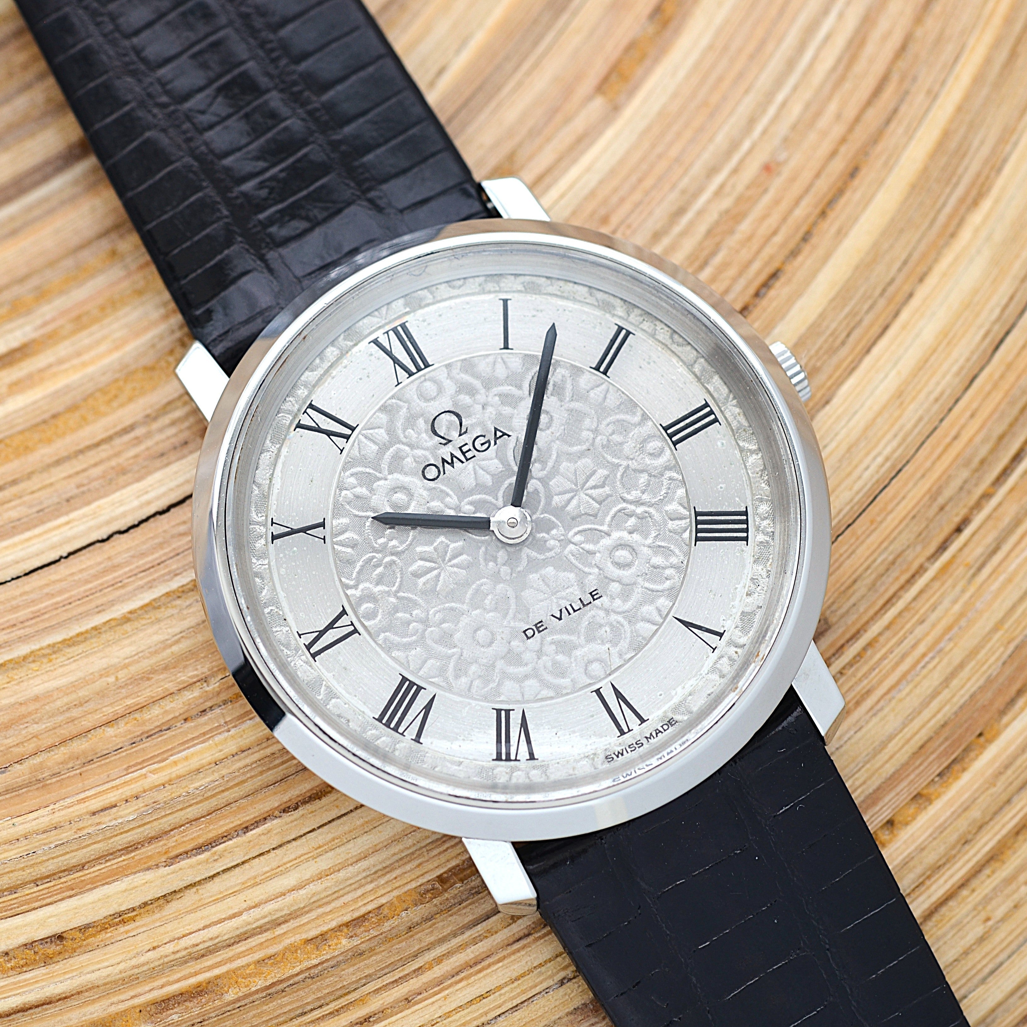 【OMEGA】オメガ デヴィル SS ラウンド フラワーダイヤル 純正尾錠付き