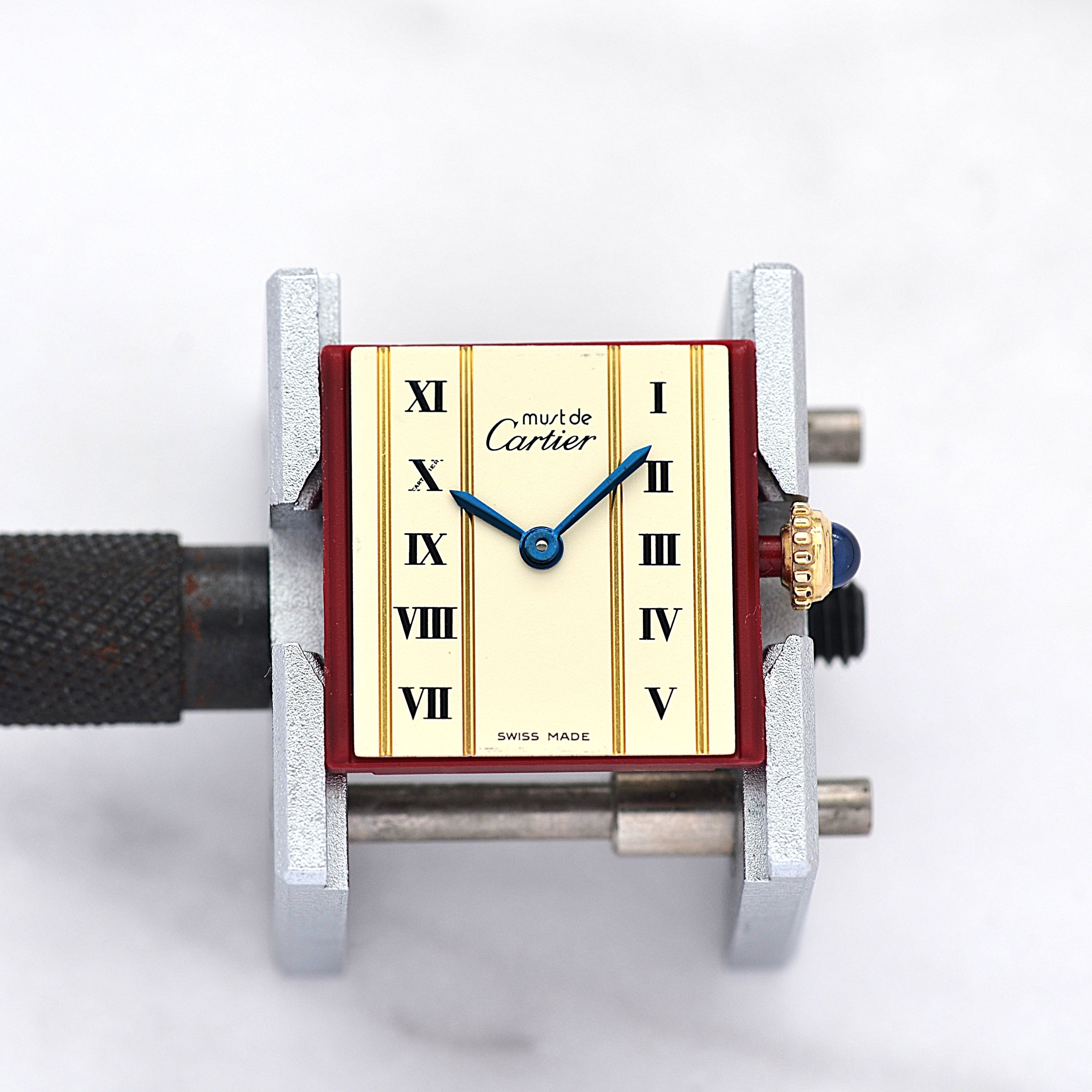 【Cartier】カルティエ マストタンクSM 縦ローマ SWISS MADE 表記 純正尾錠付き