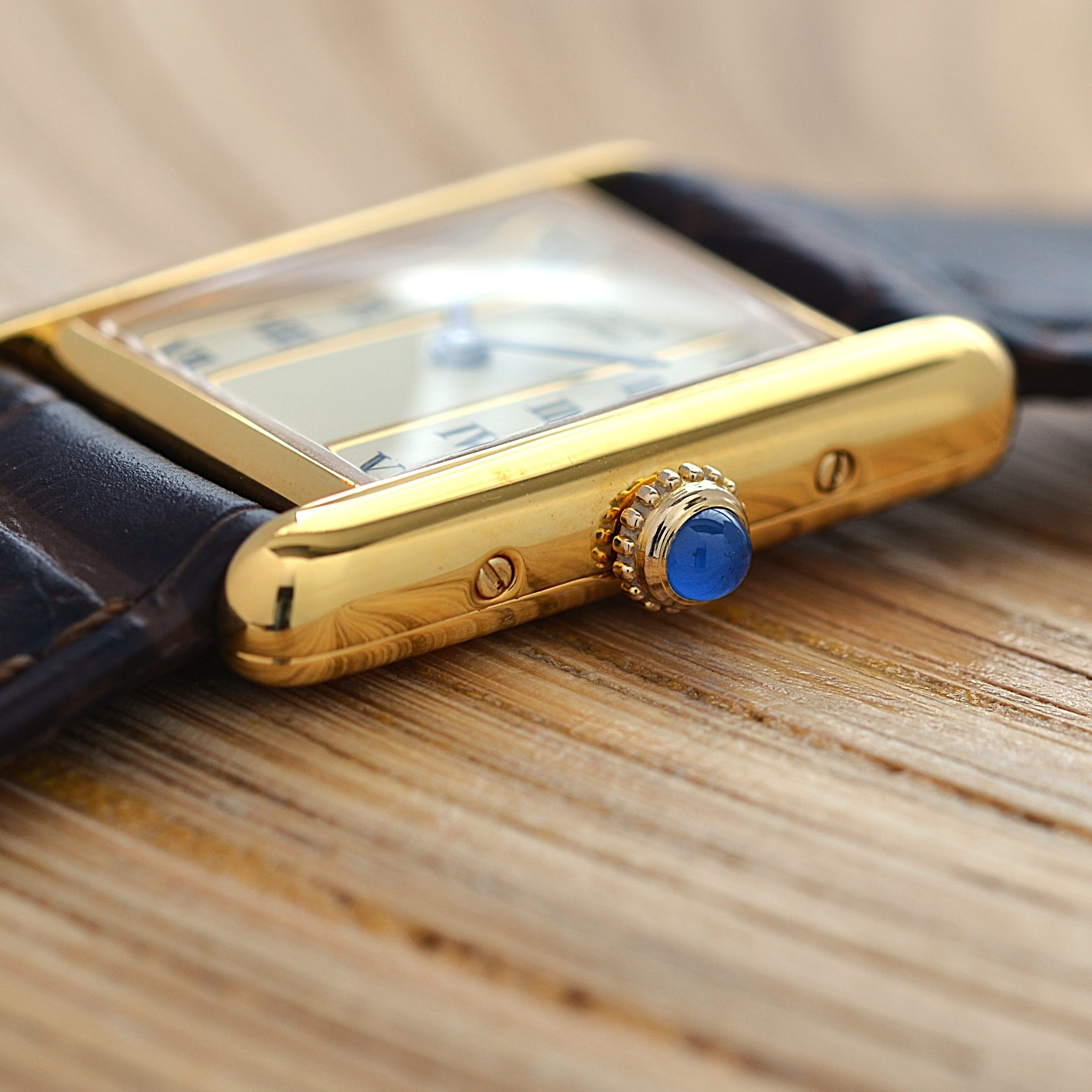 【Cartier】カルティエ マストタンクSM 縦ローマ SWISS MADE 表記 純正尾錠付き