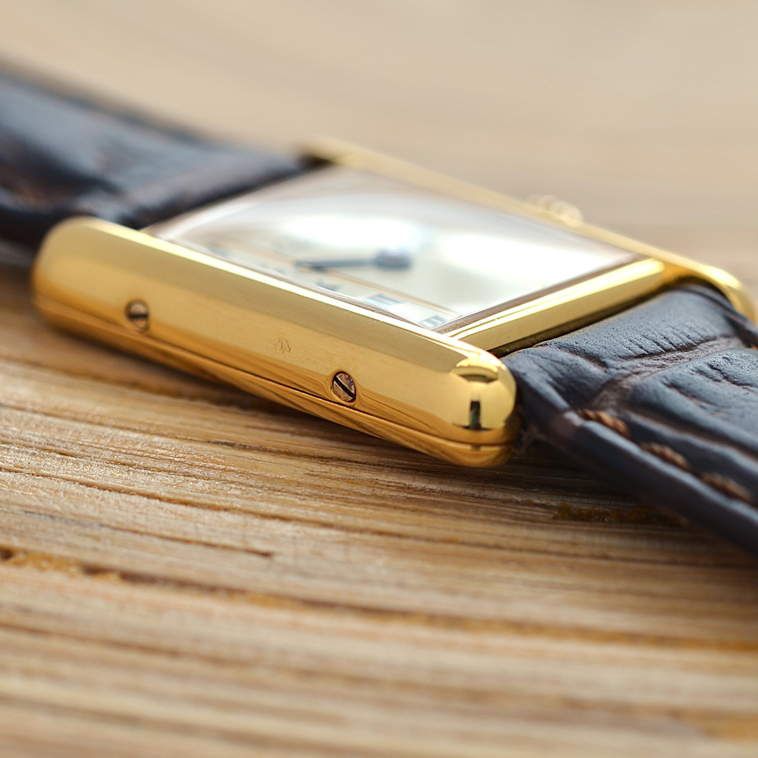 【Cartier】カルティエ マストタンクSM 縦ローマ SWISS MADE 表記 純正尾錠付き