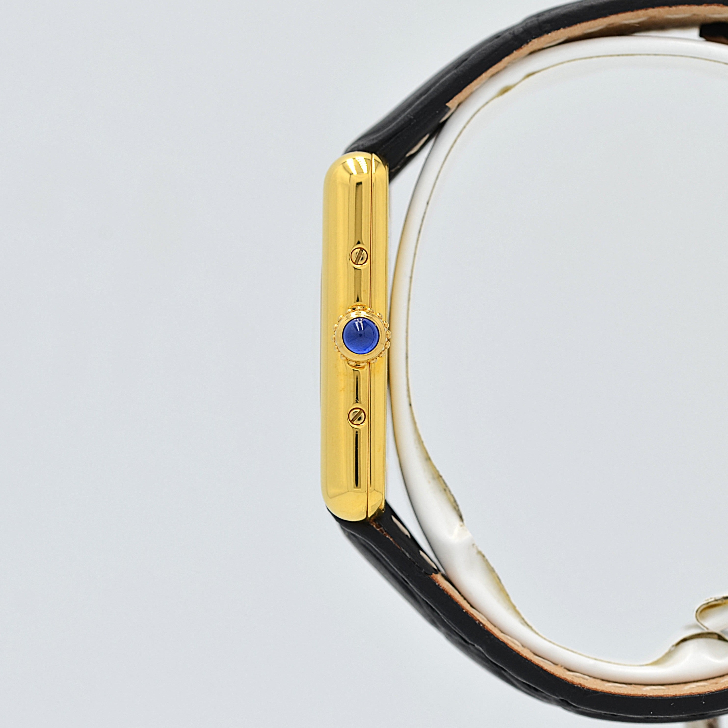 【Cartier】カルティエ マストタンクSM アイボリーローマ SWISS MADE 表記 純正尾錠付き