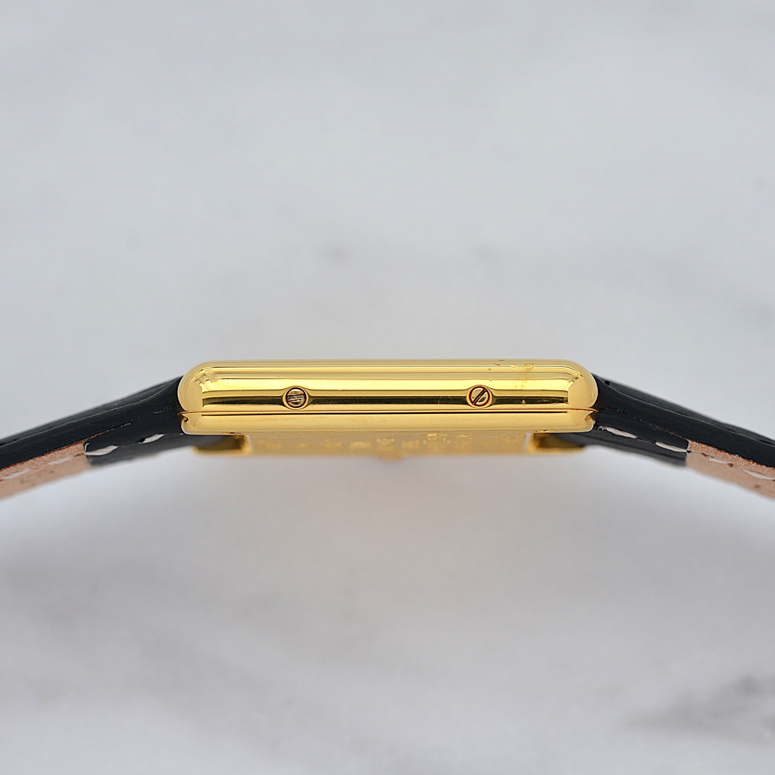 【Cartier】カルティエ マストタンクSM アイボリーローマ SWISS MADE 表記 純正尾錠付き