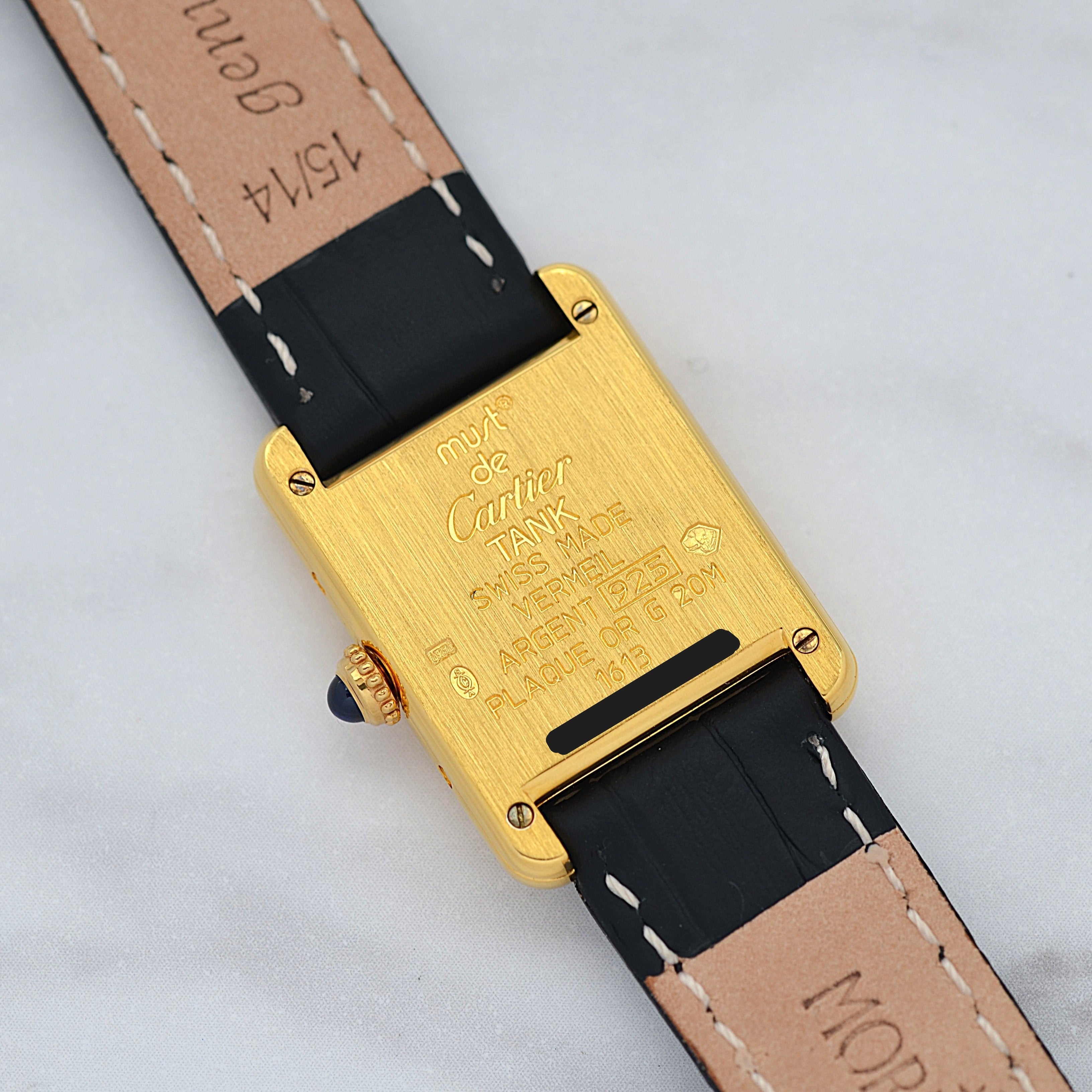 【Cartier】カルティエ マストタンクSM アイボリーローマ SWISS MADE 表記 純正尾錠付き