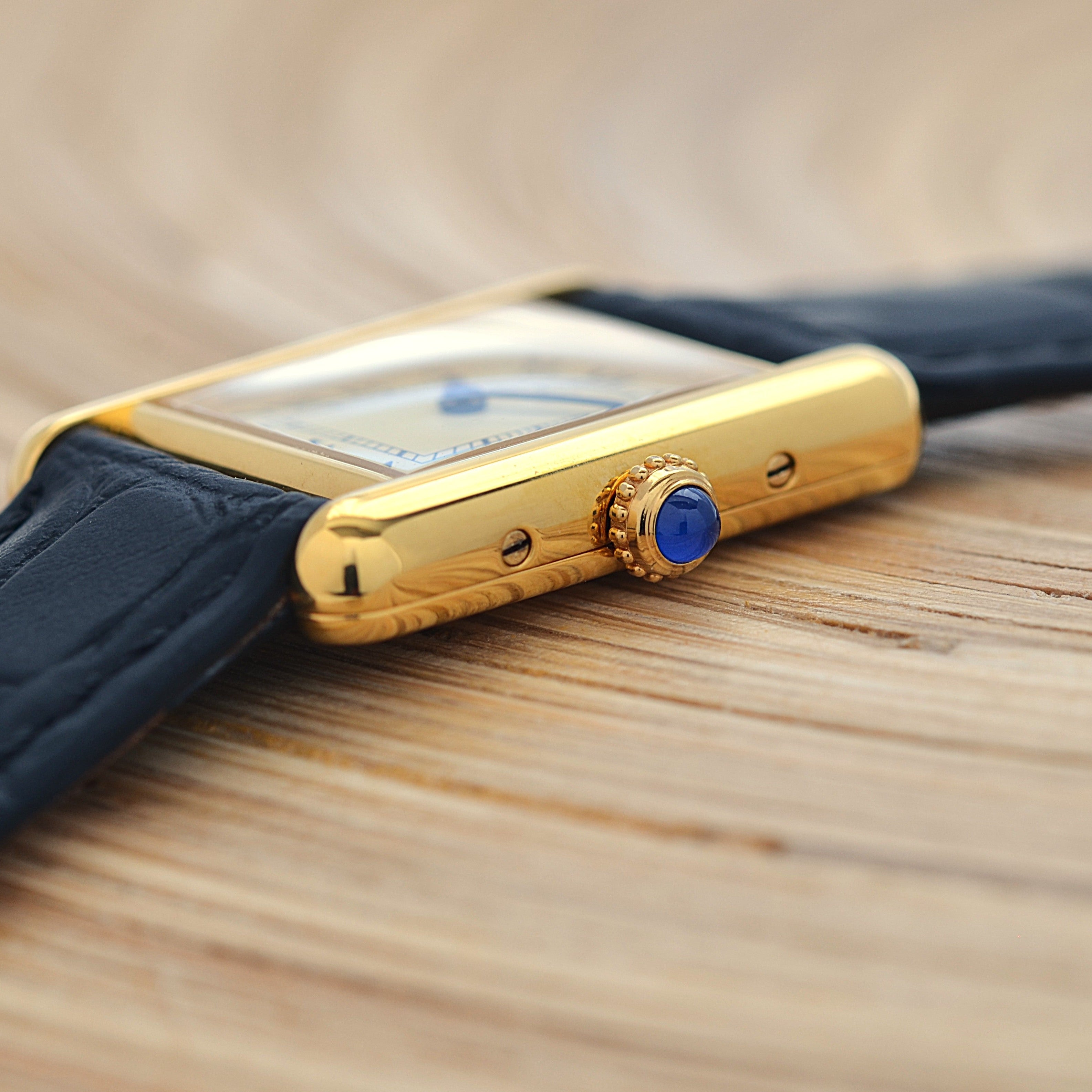 【Cartier】カルティエ マストタンクSM アイボリーローマ SWISS MADE 表記 純正尾錠付き