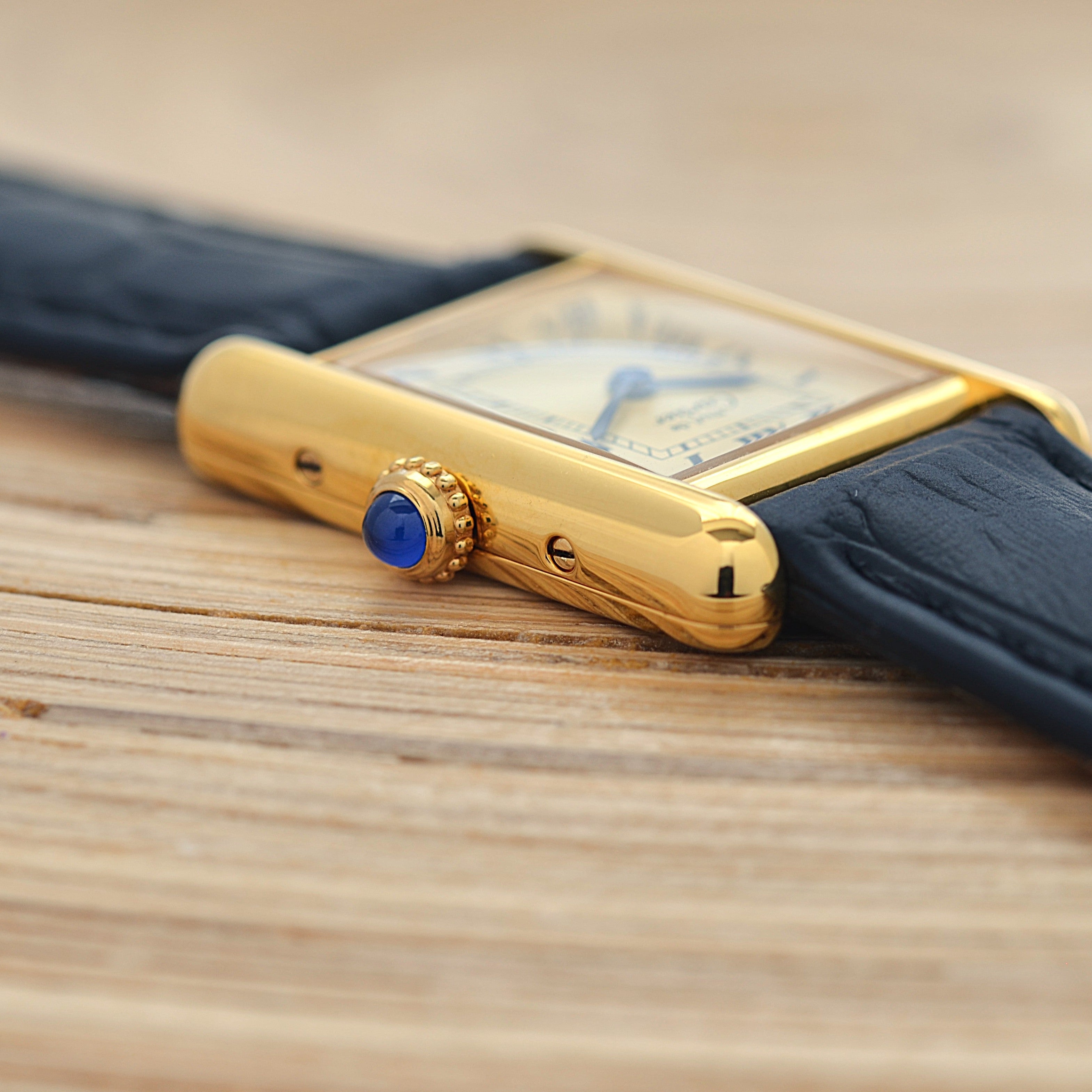 【Cartier】カルティエ マストタンクSM アイボリーローマ SWISS MADE 表記 純正尾錠付き