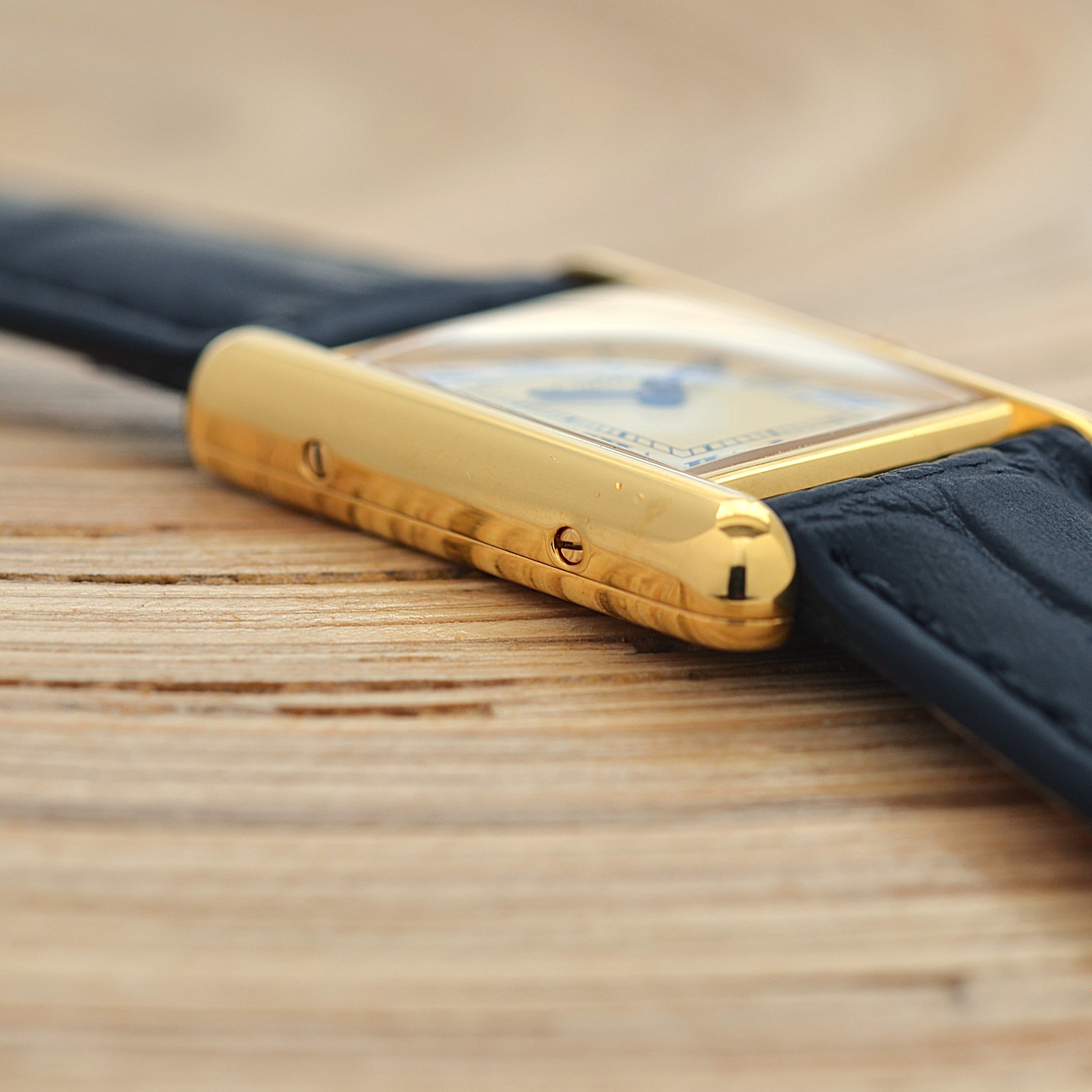 【Cartier】カルティエ マストタンクSM アイボリーローマ SWISS MADE 表記 純正尾錠付き