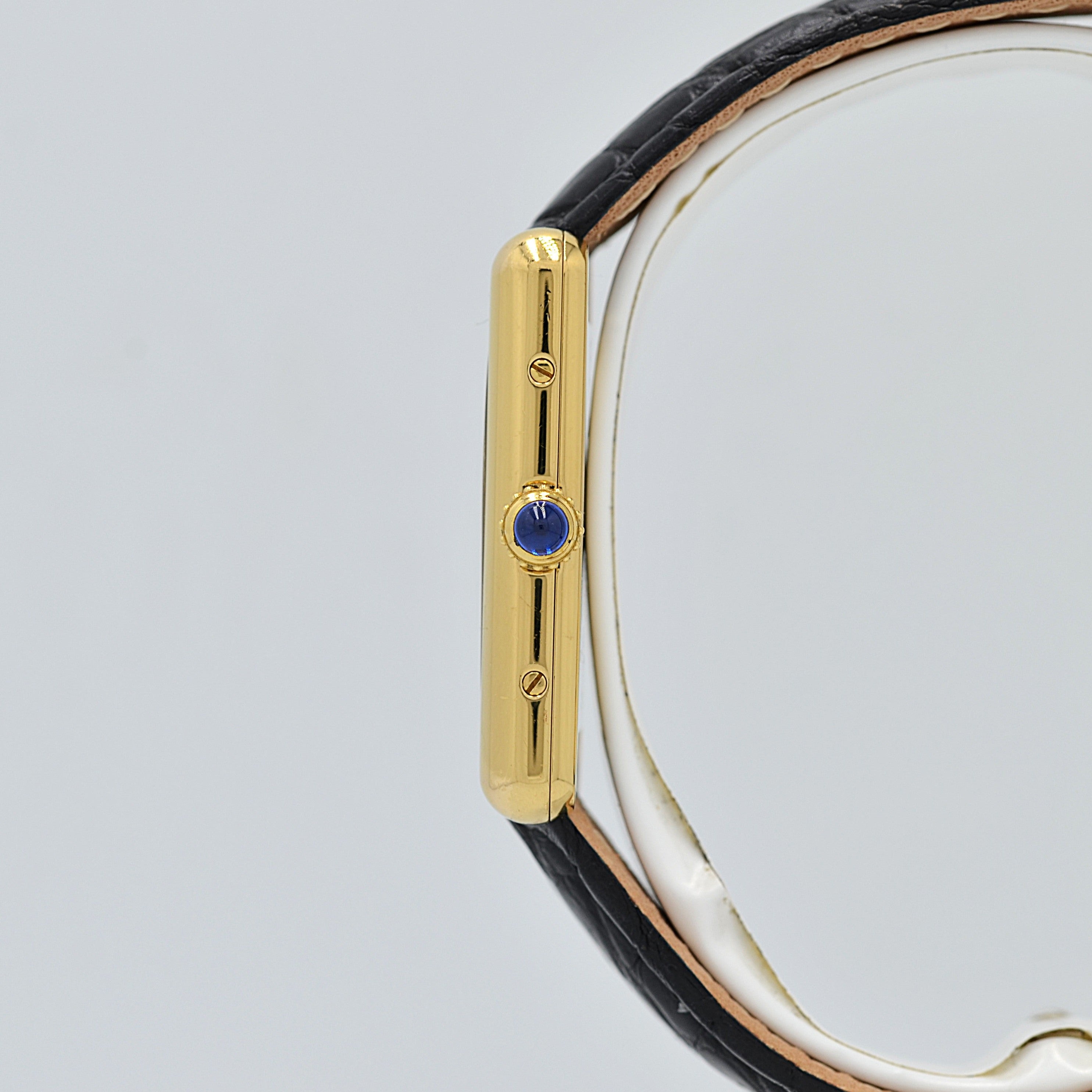 【Cartier】カルティエ マストタンク LM飛びローマ 純正Dバックル付き 付属品完備