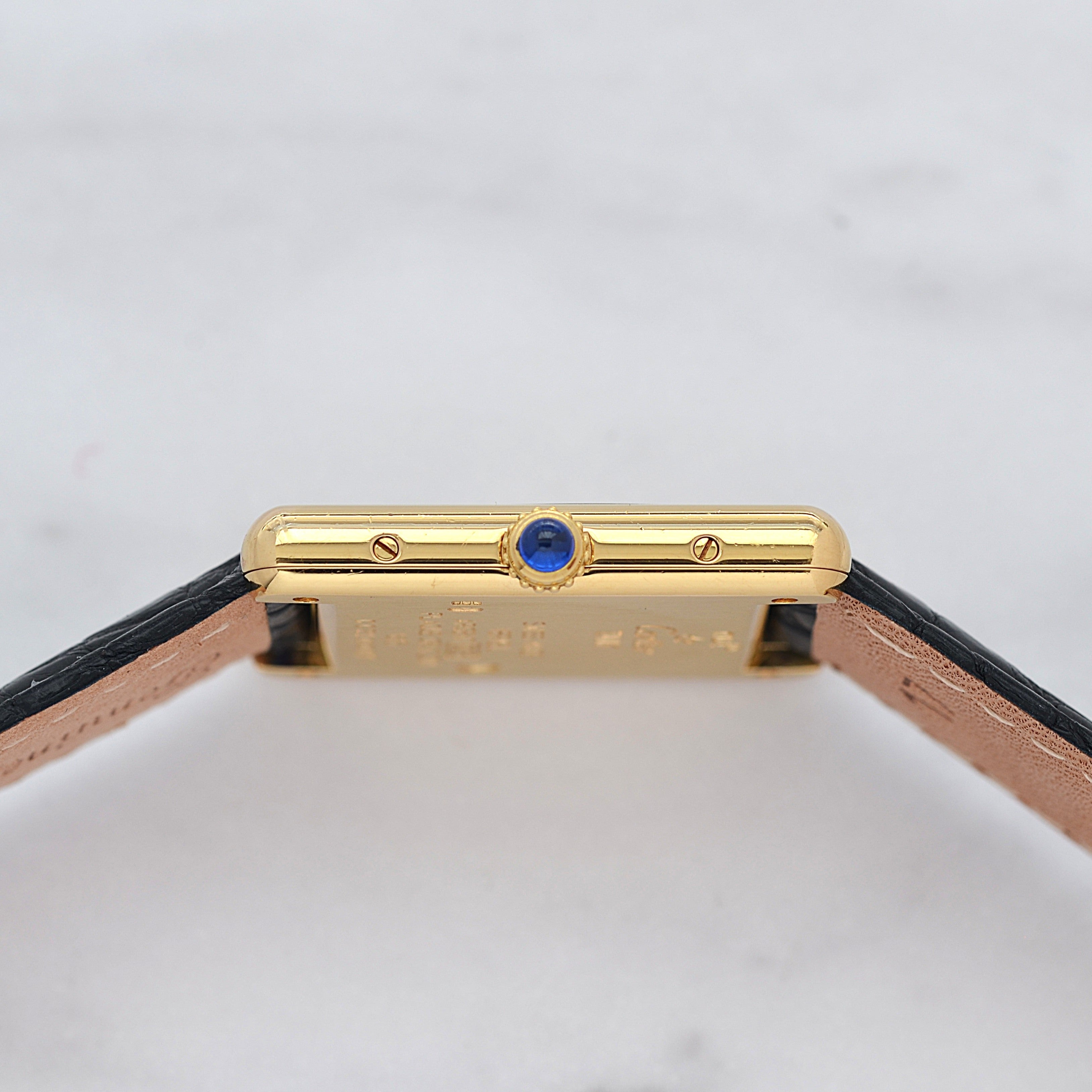 【Cartier】カルティエ マストタンク LM飛びローマ 純正Dバックル付き 付属品完備