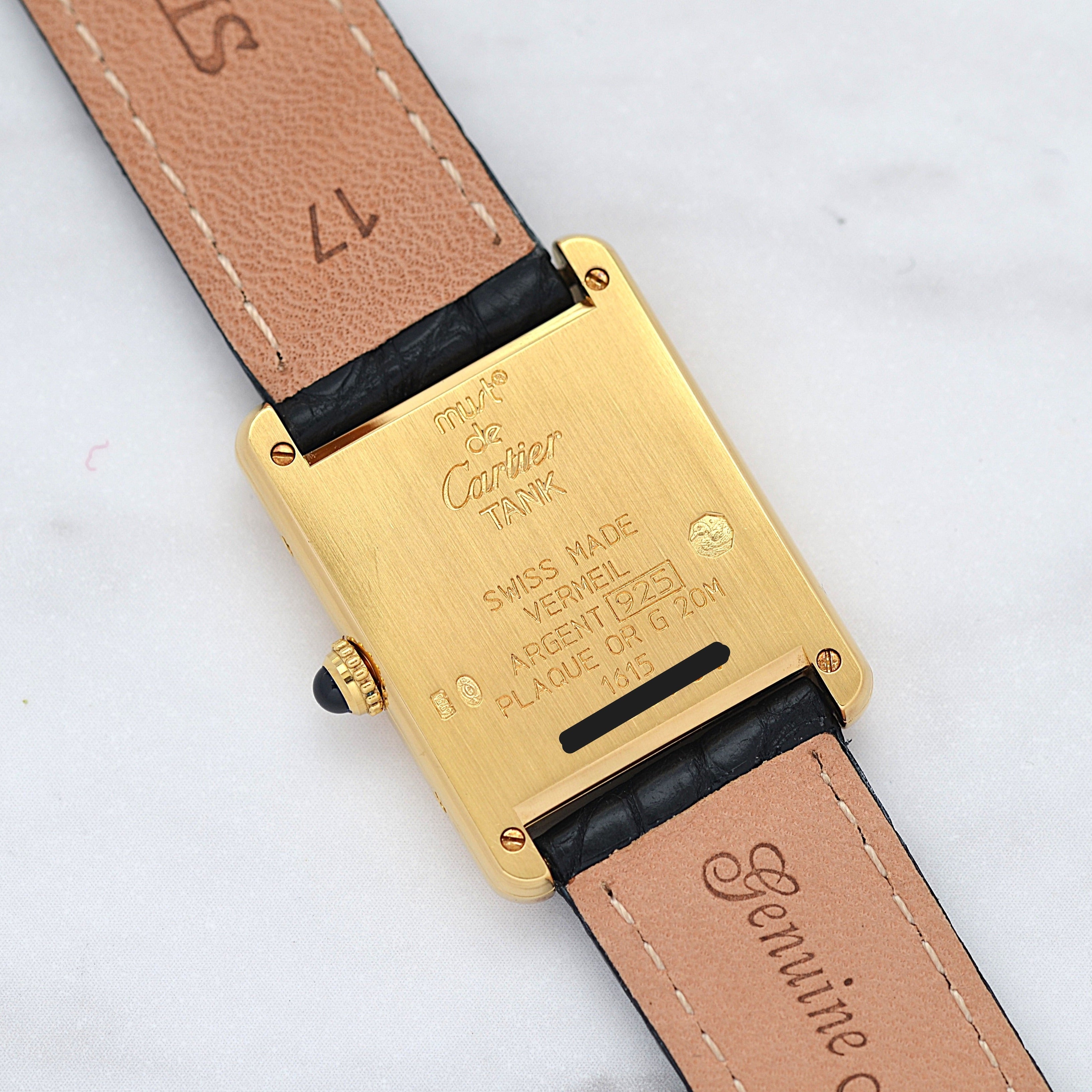 【Cartier】カルティエ マストタンク LM飛びローマ 純正Dバックル付き 付属品完備