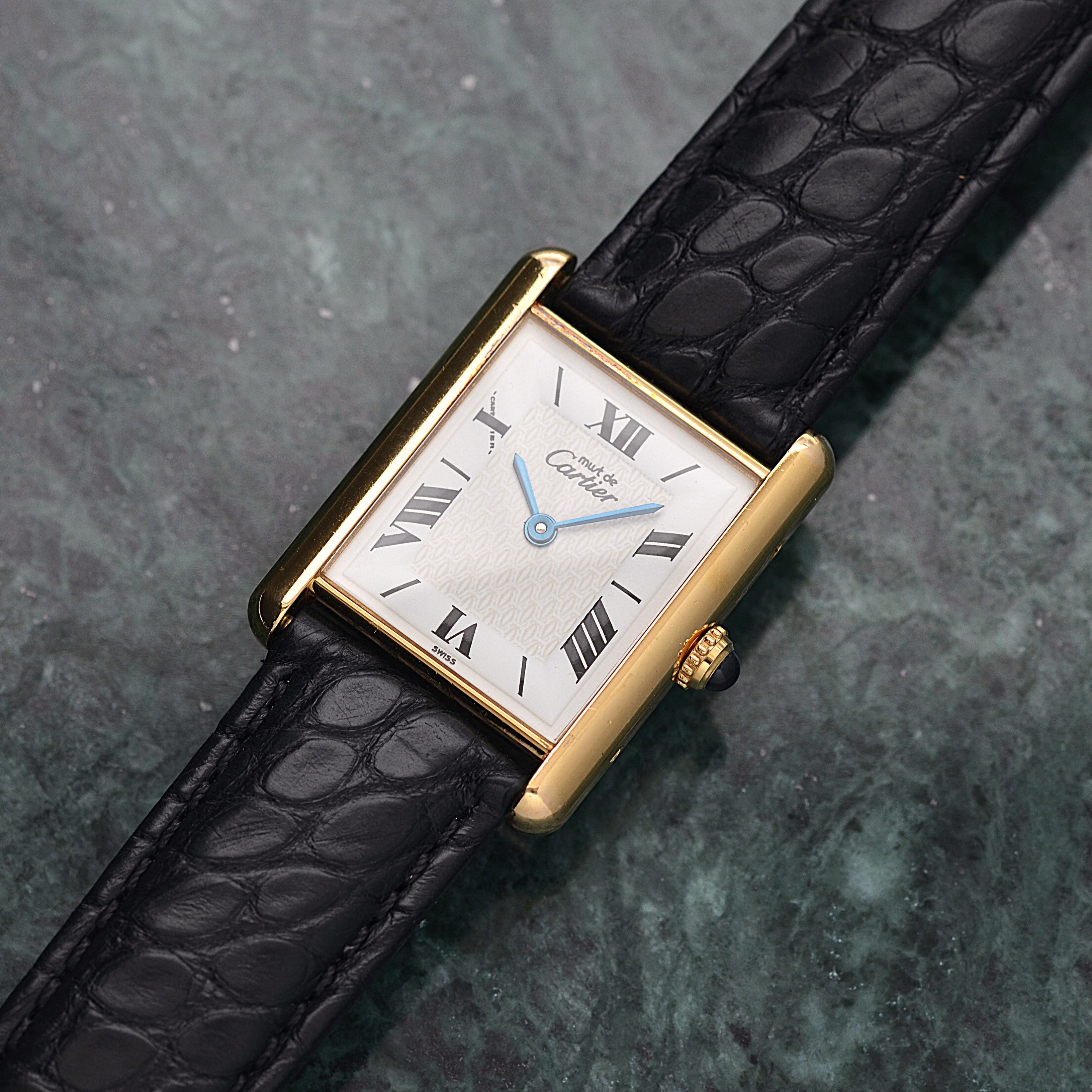 【Cartier】カルティエ マストタンク LM飛びローマ 純正Dバックル付き 付属品完備