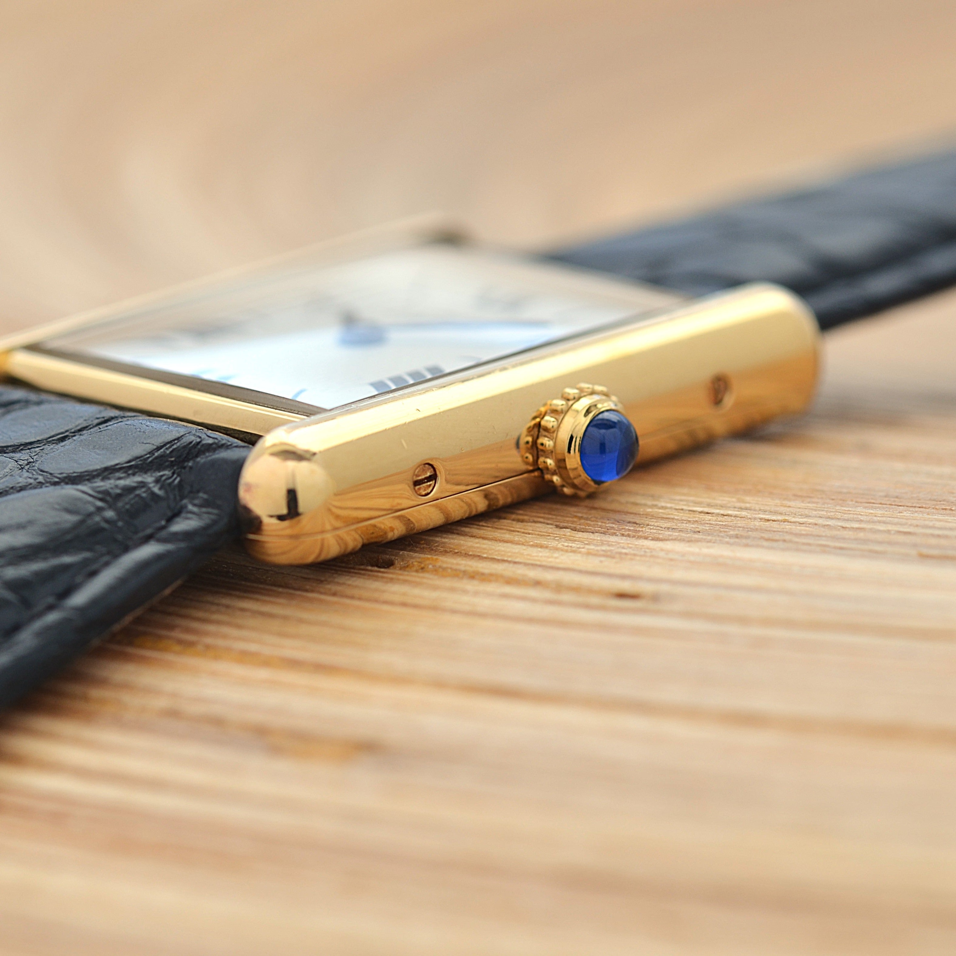 【Cartier】カルティエ マストタンク LM飛びローマ 純正Dバックル付き 付属品完備