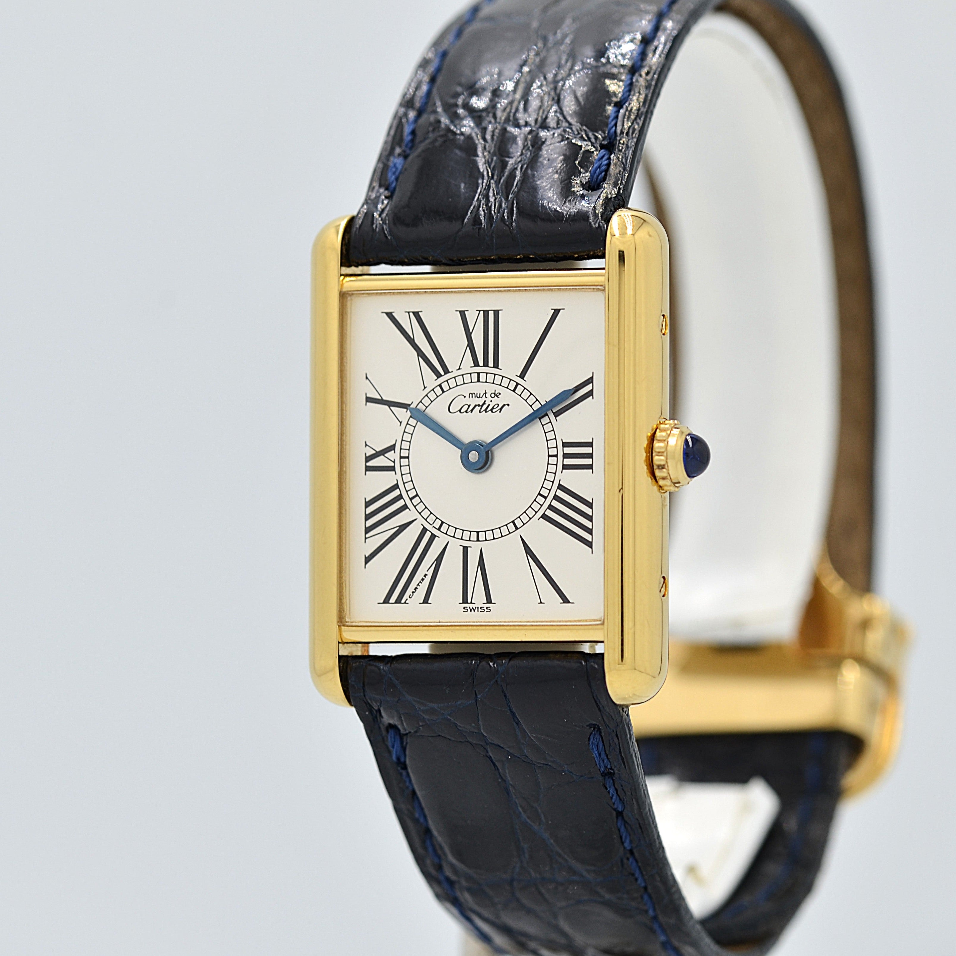 【Cartier】カルティエ マストタンクLM オパラン 純正Dバックル付き 付属品完備