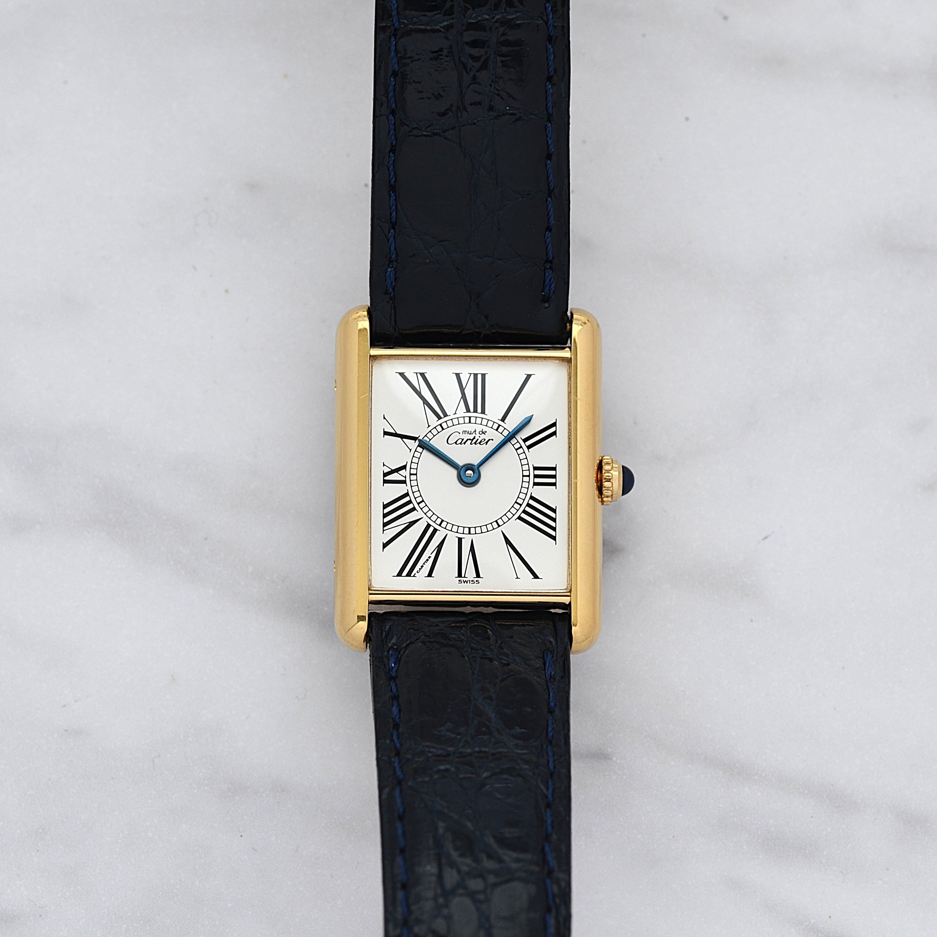 【Cartier】カルティエ マストタンクLM オパラン 純正Dバックル付き 付属品完備