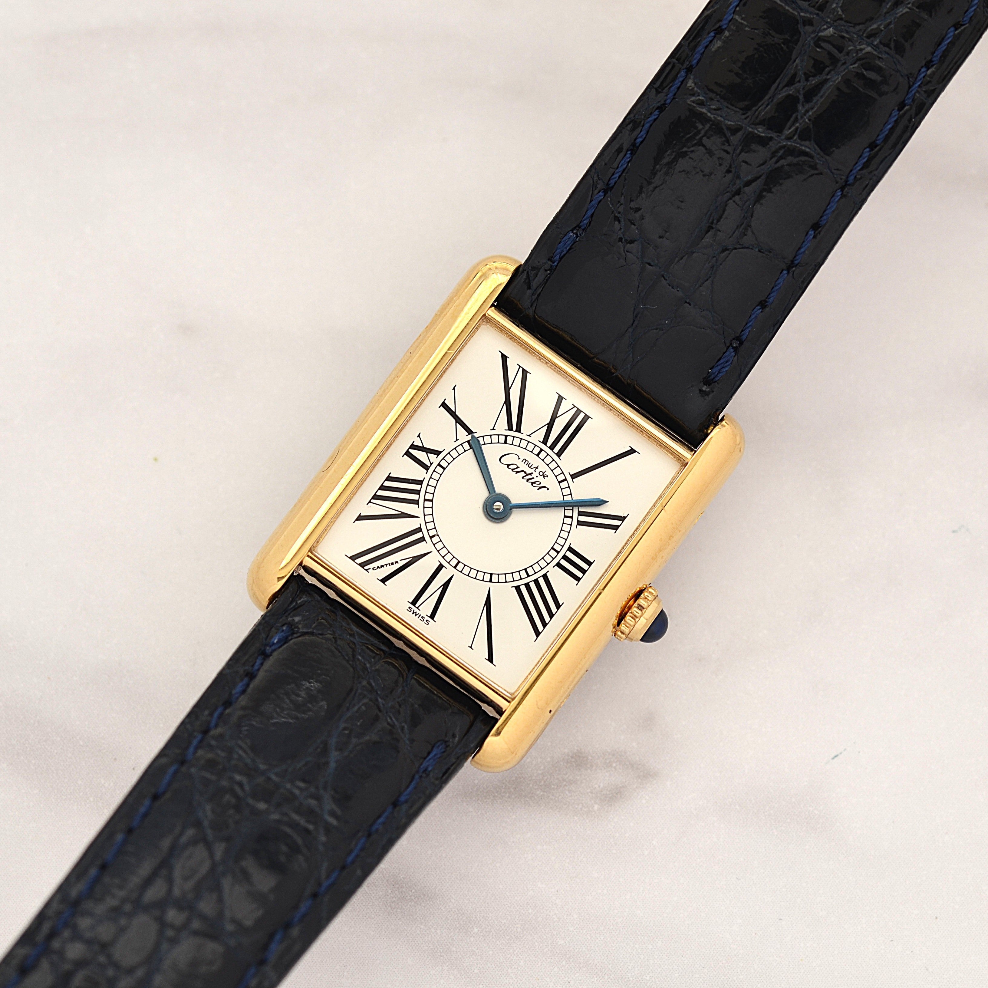 【Cartier】カルティエ マストタンクLM オパラン 純正Dバックル付き 付属品完備