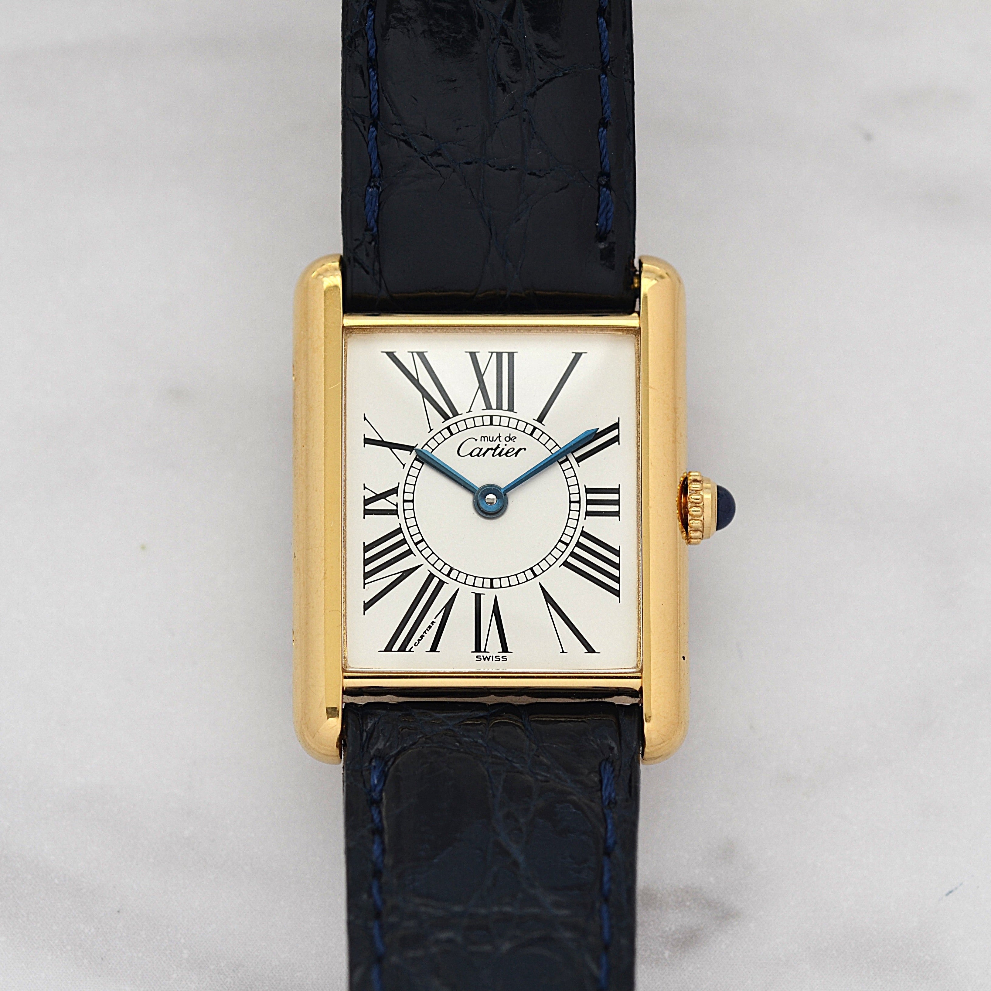 【Cartier】カルティエ マストタンクLM オパラン 純正Dバックル付き 付属品完備