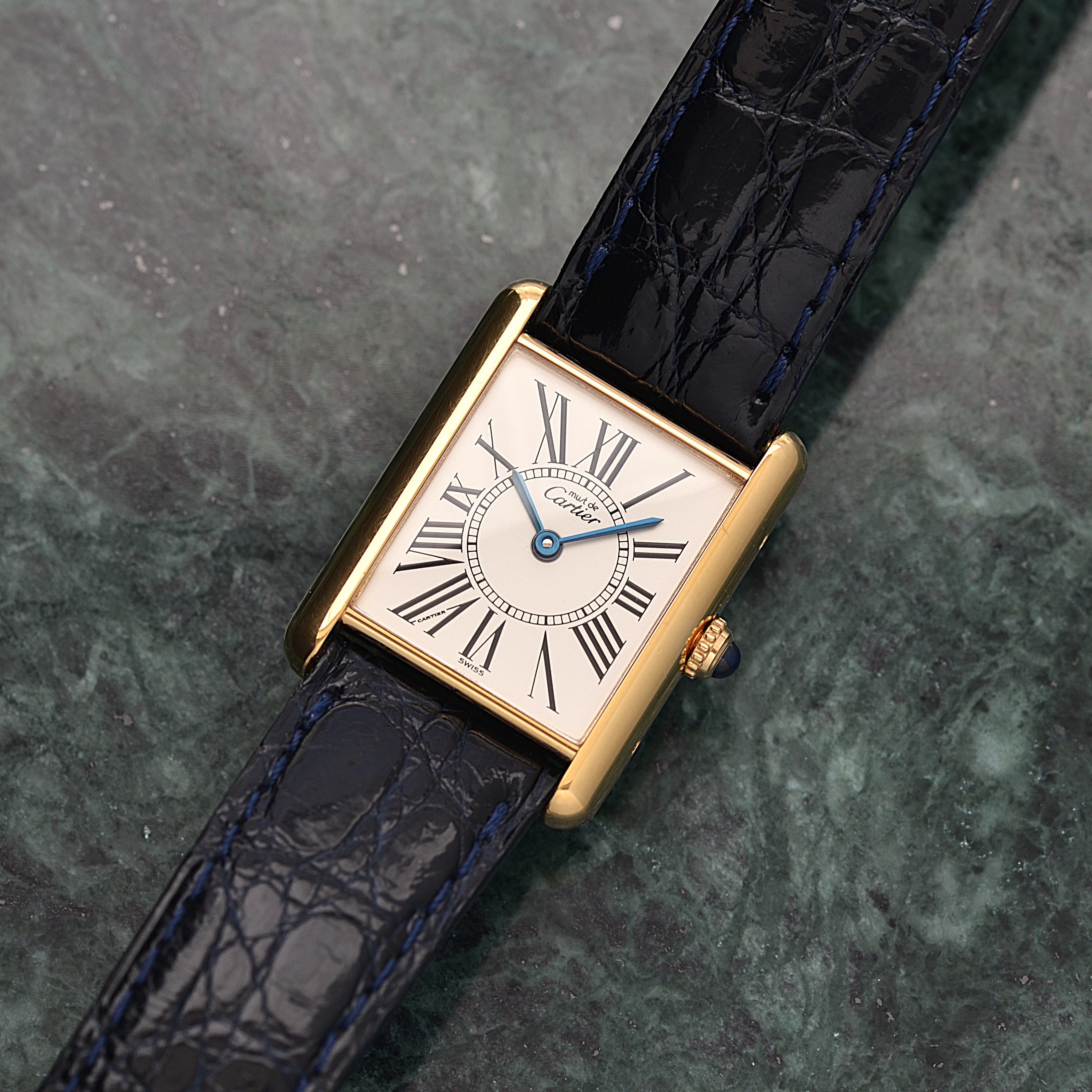 【Cartier】カルティエ マストタンクLM オパラン 純正Dバックル付き 付属品完備