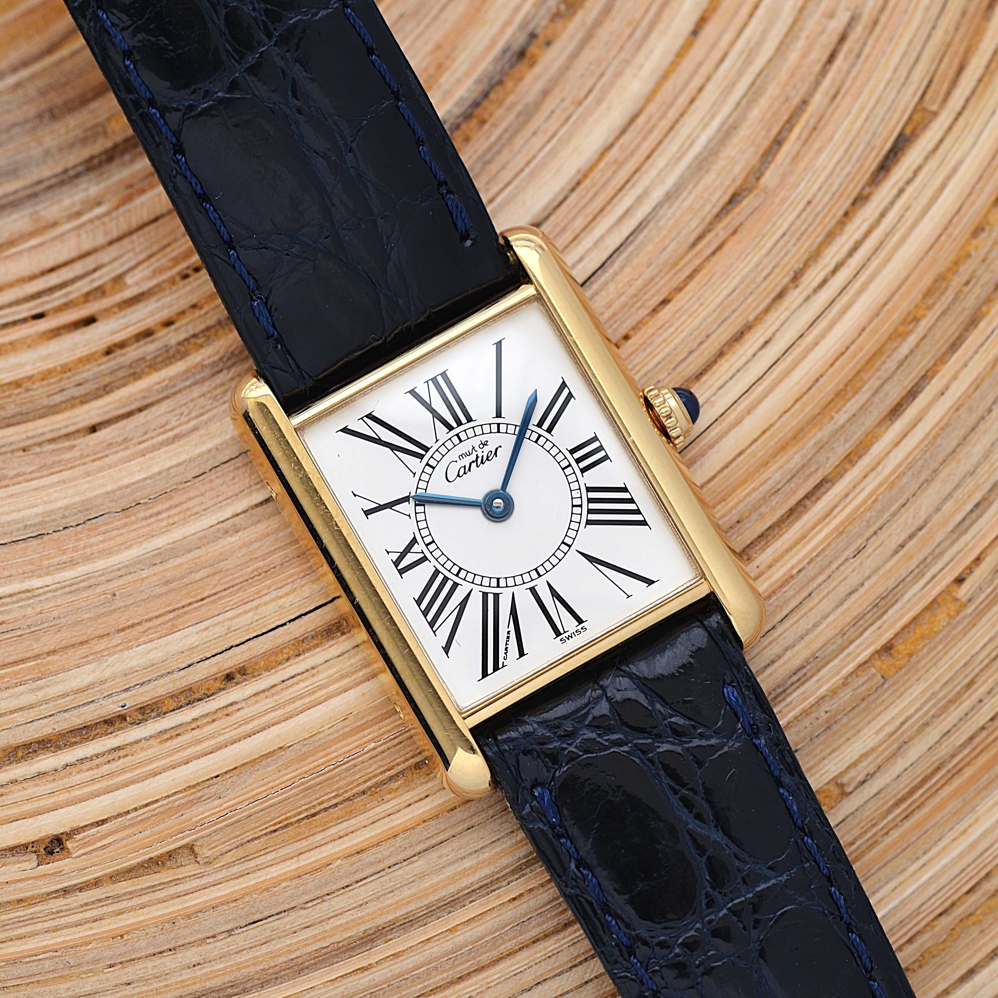 【Cartier】カルティエ マストタンクLM オパラン 純正Dバックル付き 付属品完備