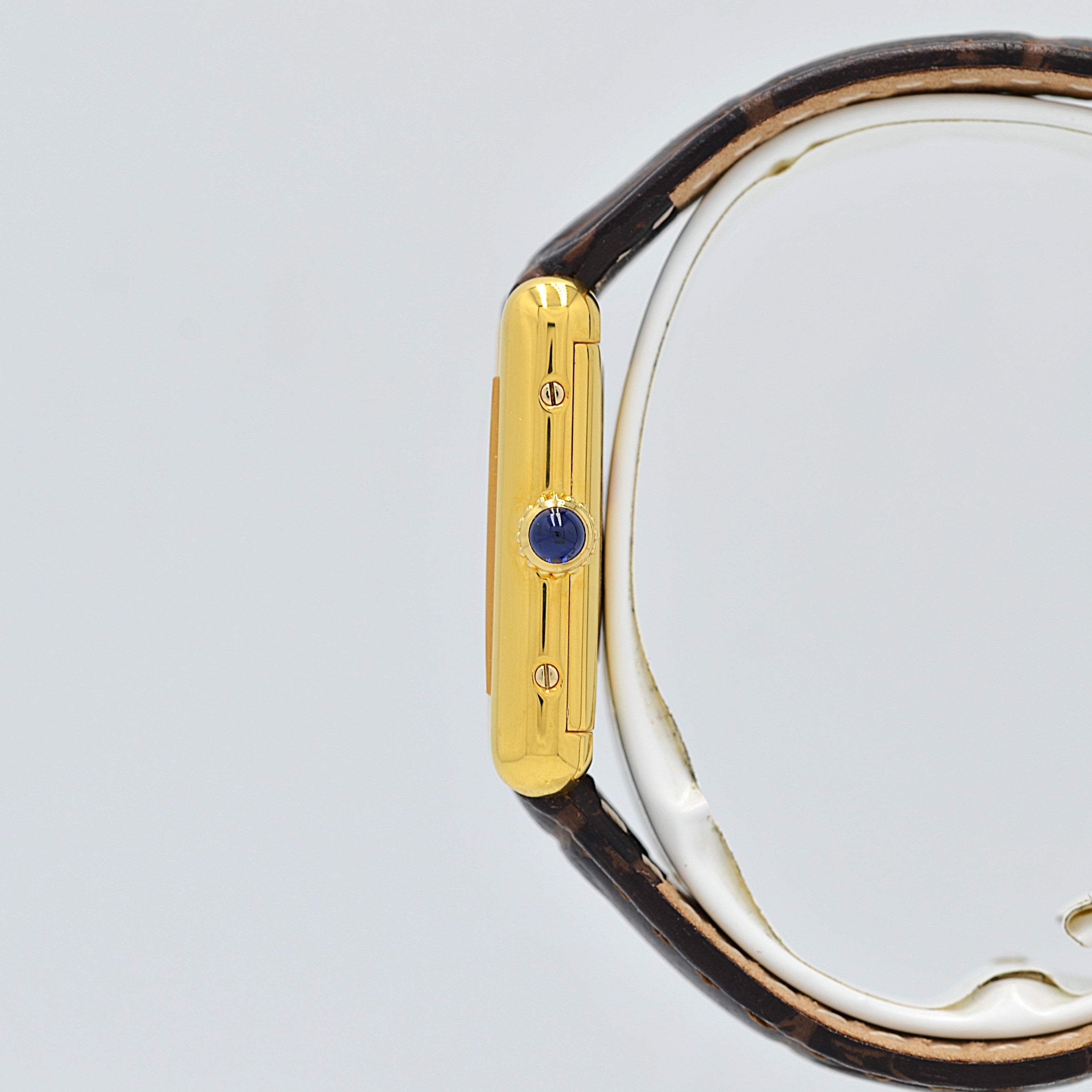 【Cartier】カルティエ マストタンクSM 手巻きアイボリーローマ 永久保証書付き