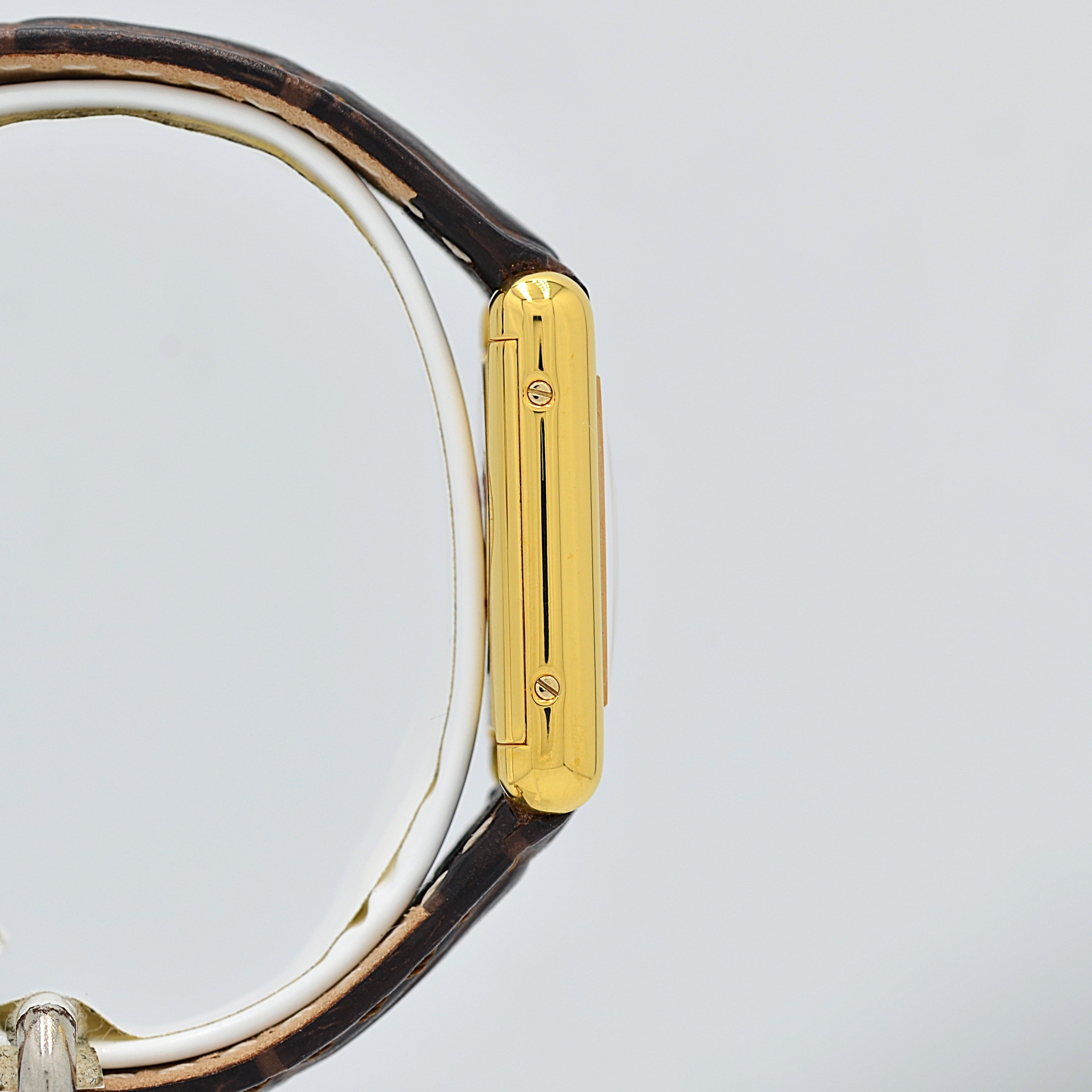 【Cartier】カルティエ マストタンクSM 手巻きアイボリーローマ 永久保証書付き