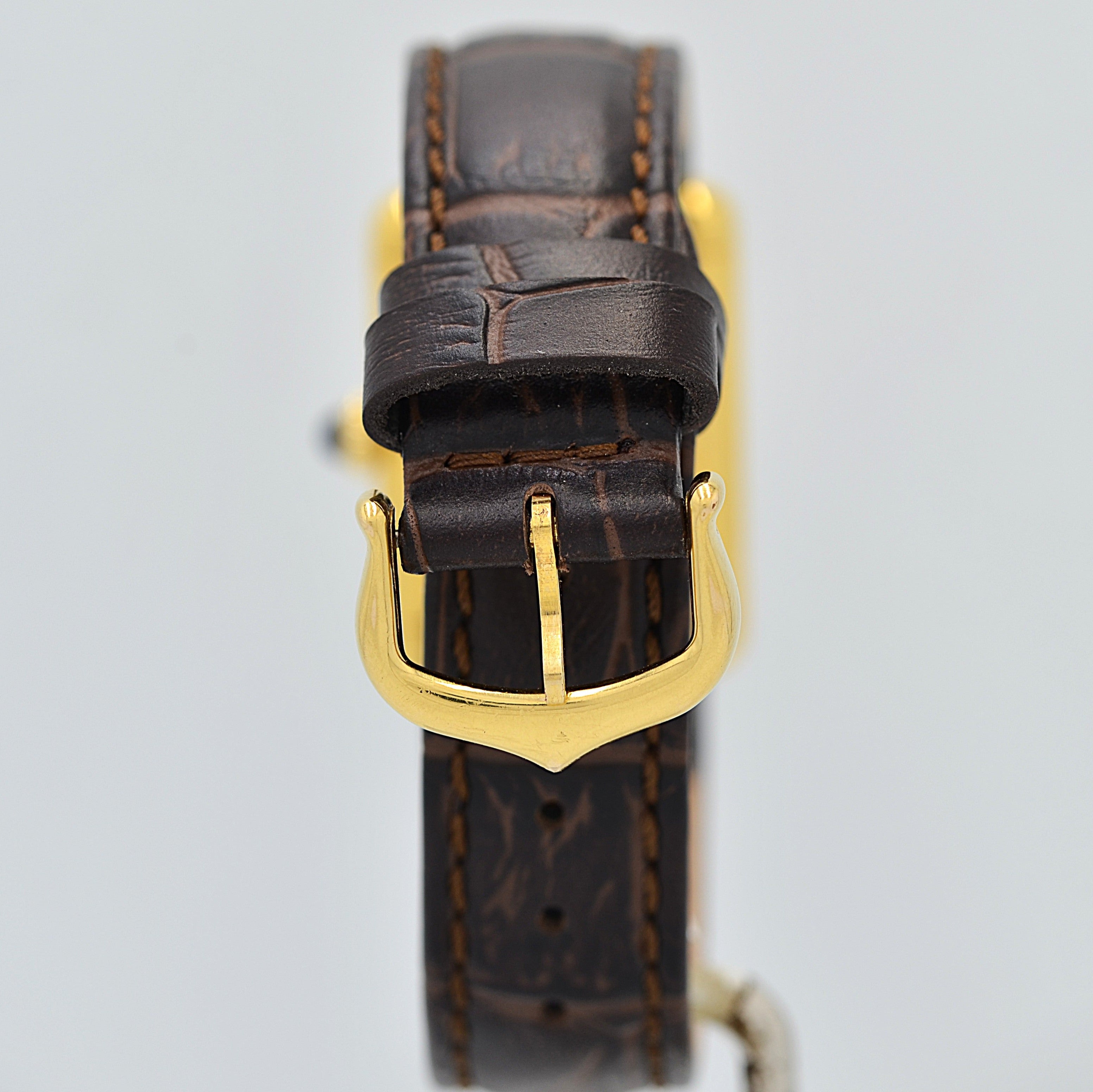 【Cartier】カルティエ マストタンクSM 手巻きアイボリーローマ 永久保証書付き