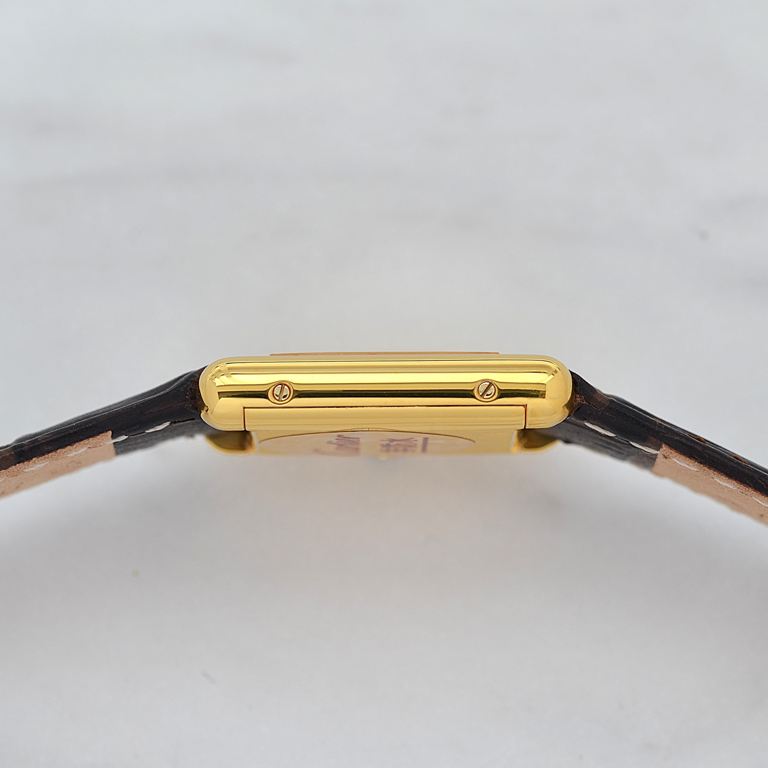 【Cartier】カルティエ マストタンクSM 手巻きアイボリーローマ 永久保証書付き