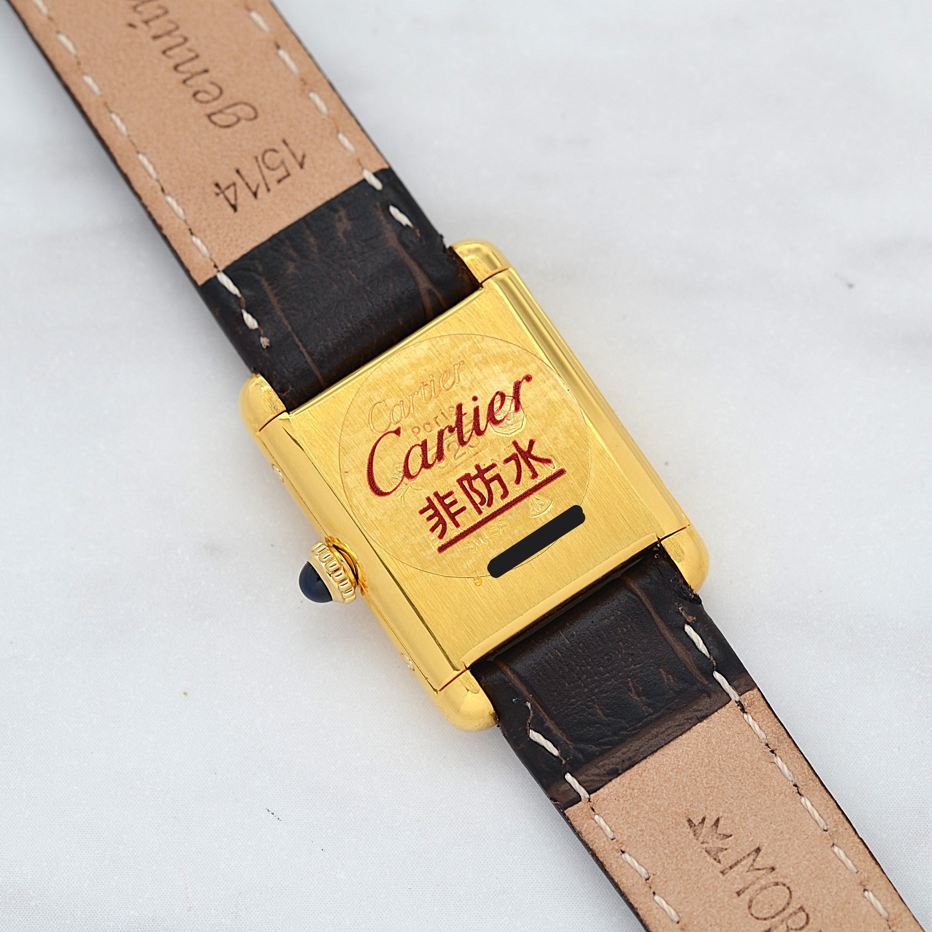 【Cartier】カルティエ マストタンクSM 手巻きアイボリーローマ 永久保証書付き