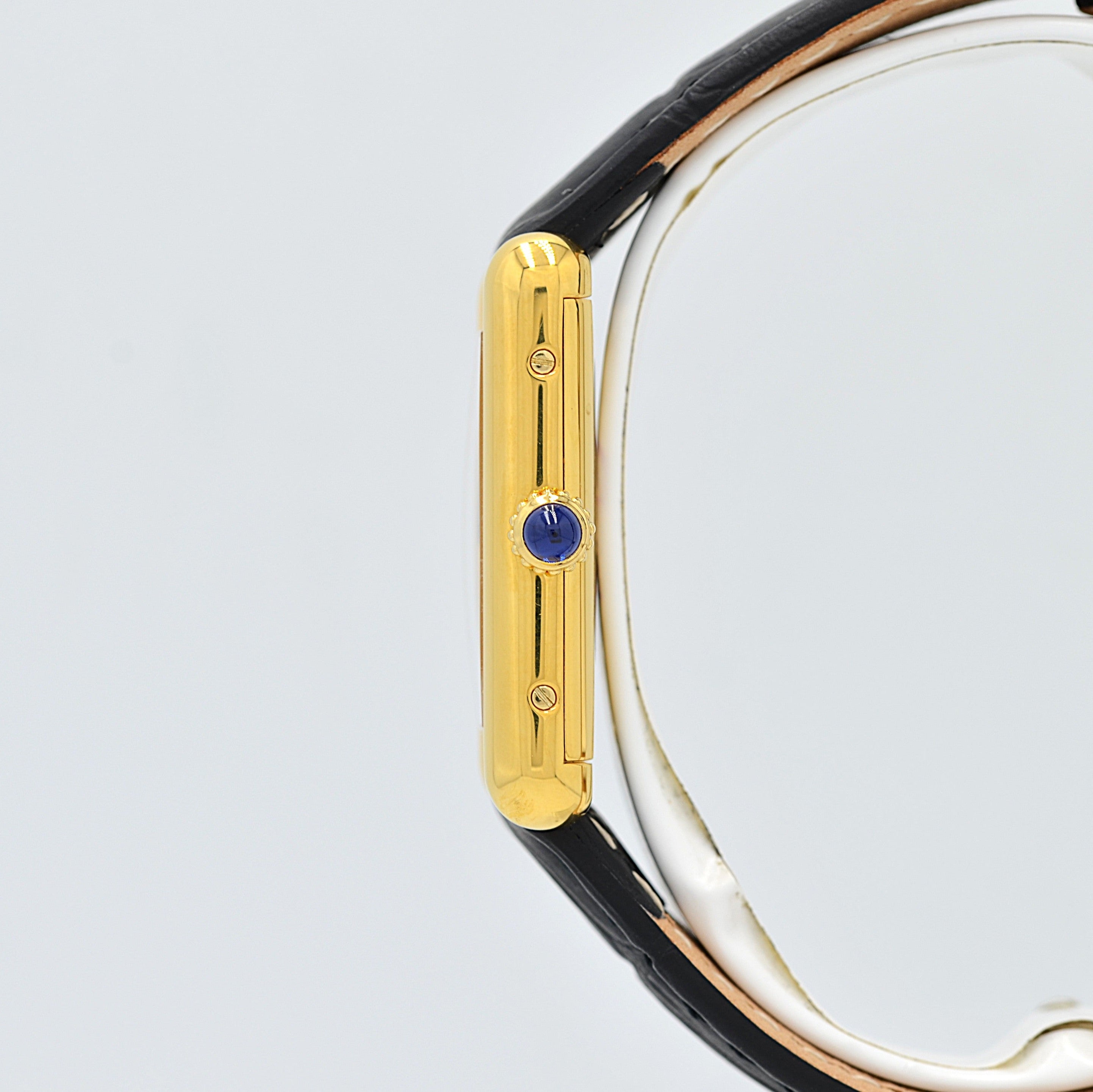 【Cartier】カルティエ マストタンクLM アイボリーローマ 手巻き 永久保証書付き