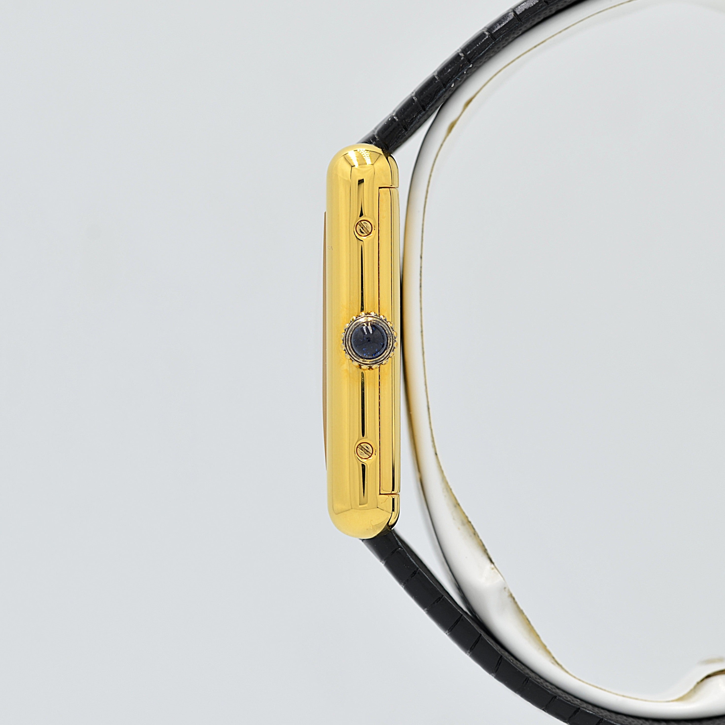 【Cartier】カルティエ マストタンクLM ブラックローマ 手巻き 純正尾錠付き