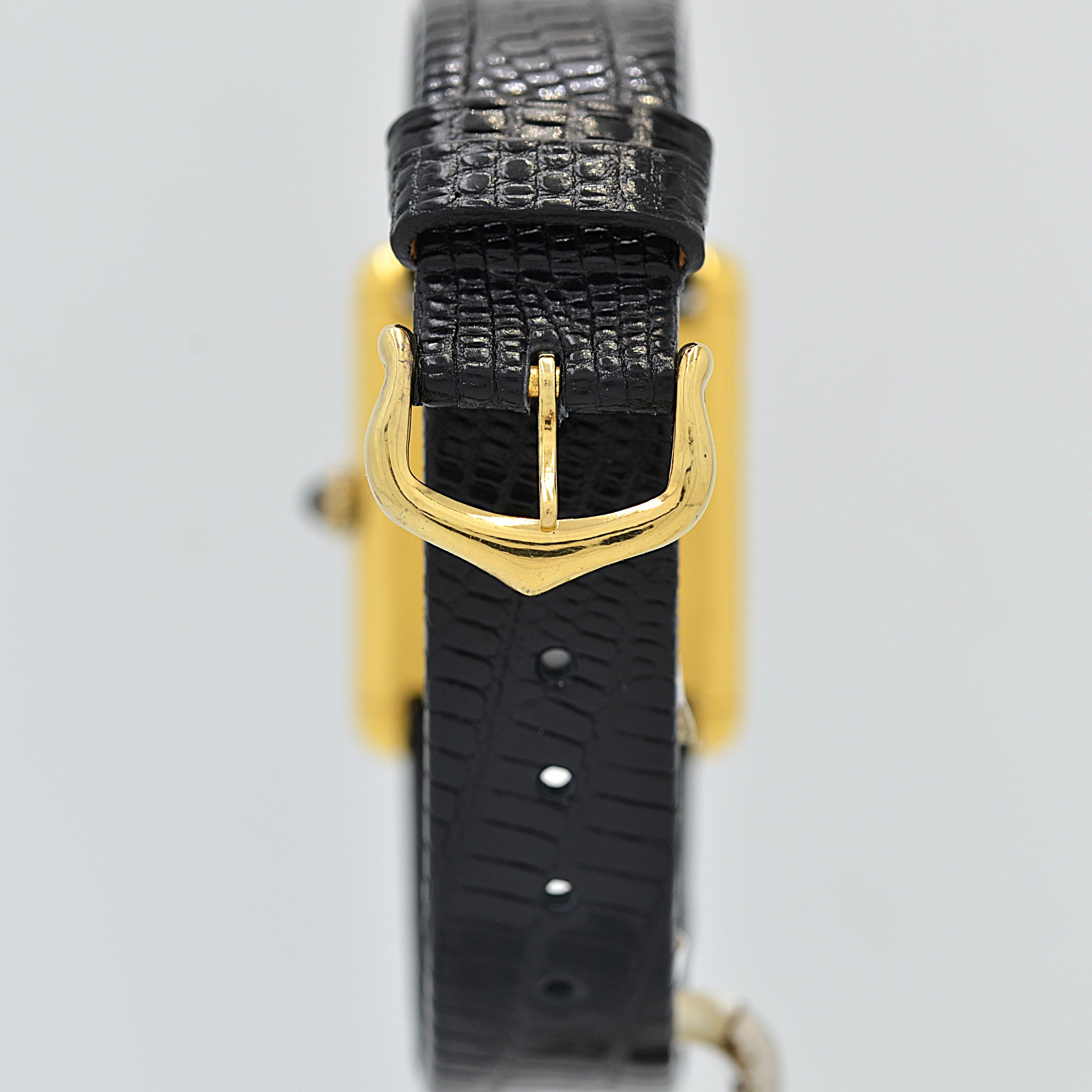 【Cartier】カルティエ マストタンクLM ブラックローマ 手巻き 純正尾錠付き