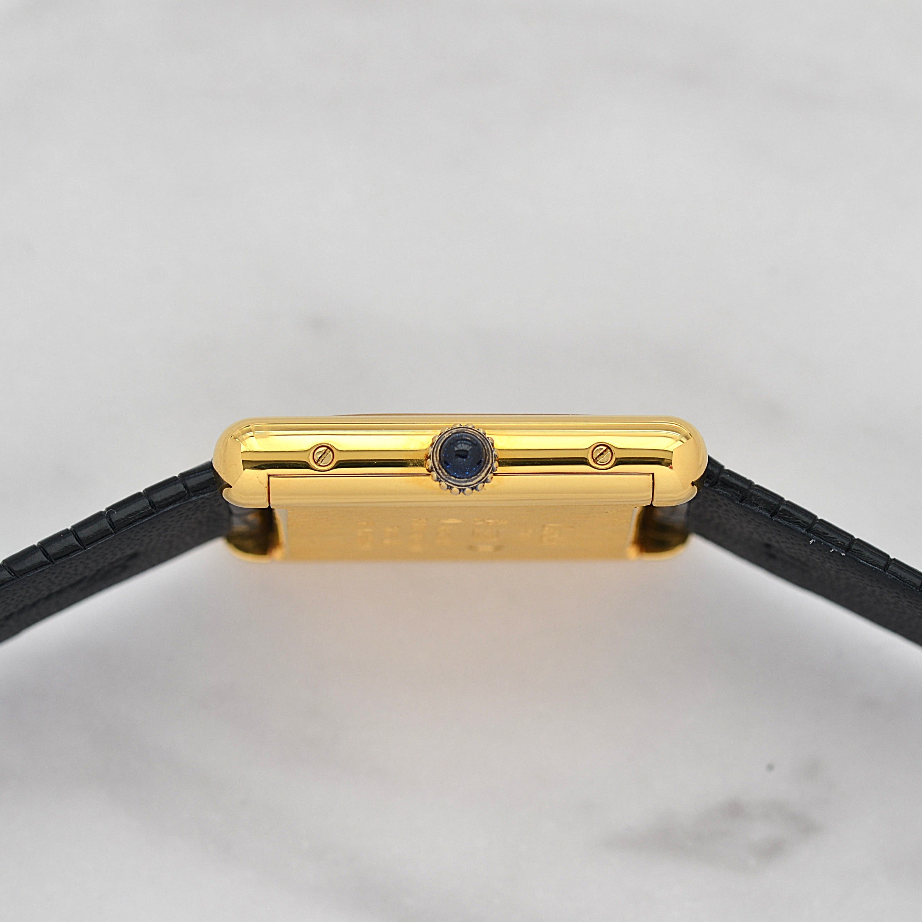 【Cartier】カルティエ マストタンクLM ブラックローマ 手巻き 純正尾錠付き